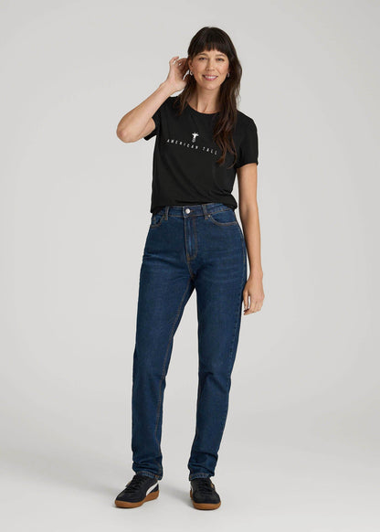 Logo Tee for Tall Women in Black