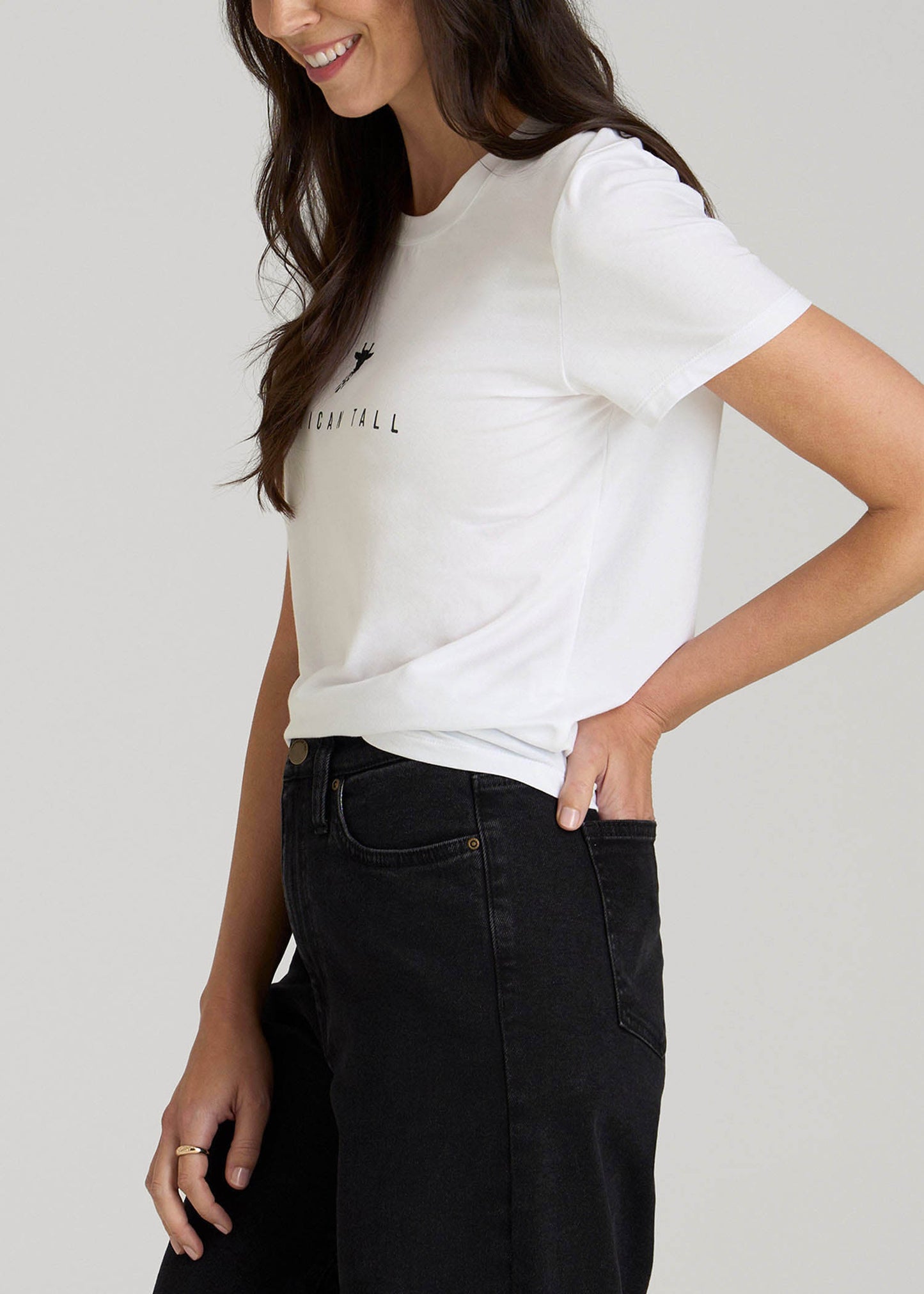 Logo Tee for Tall Women in White