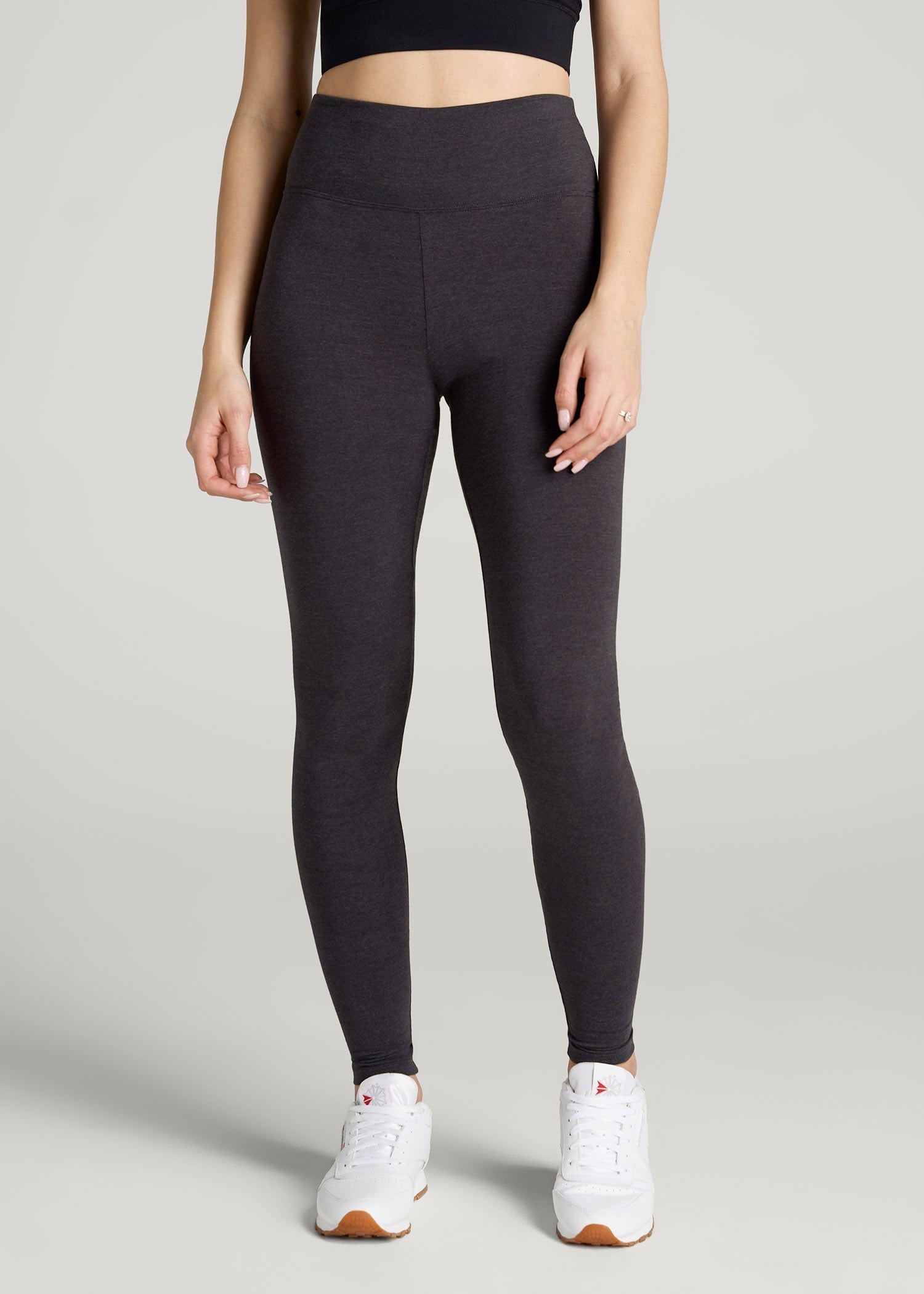 Cotton Leggings for Tall Women in Shadow Grey Mix