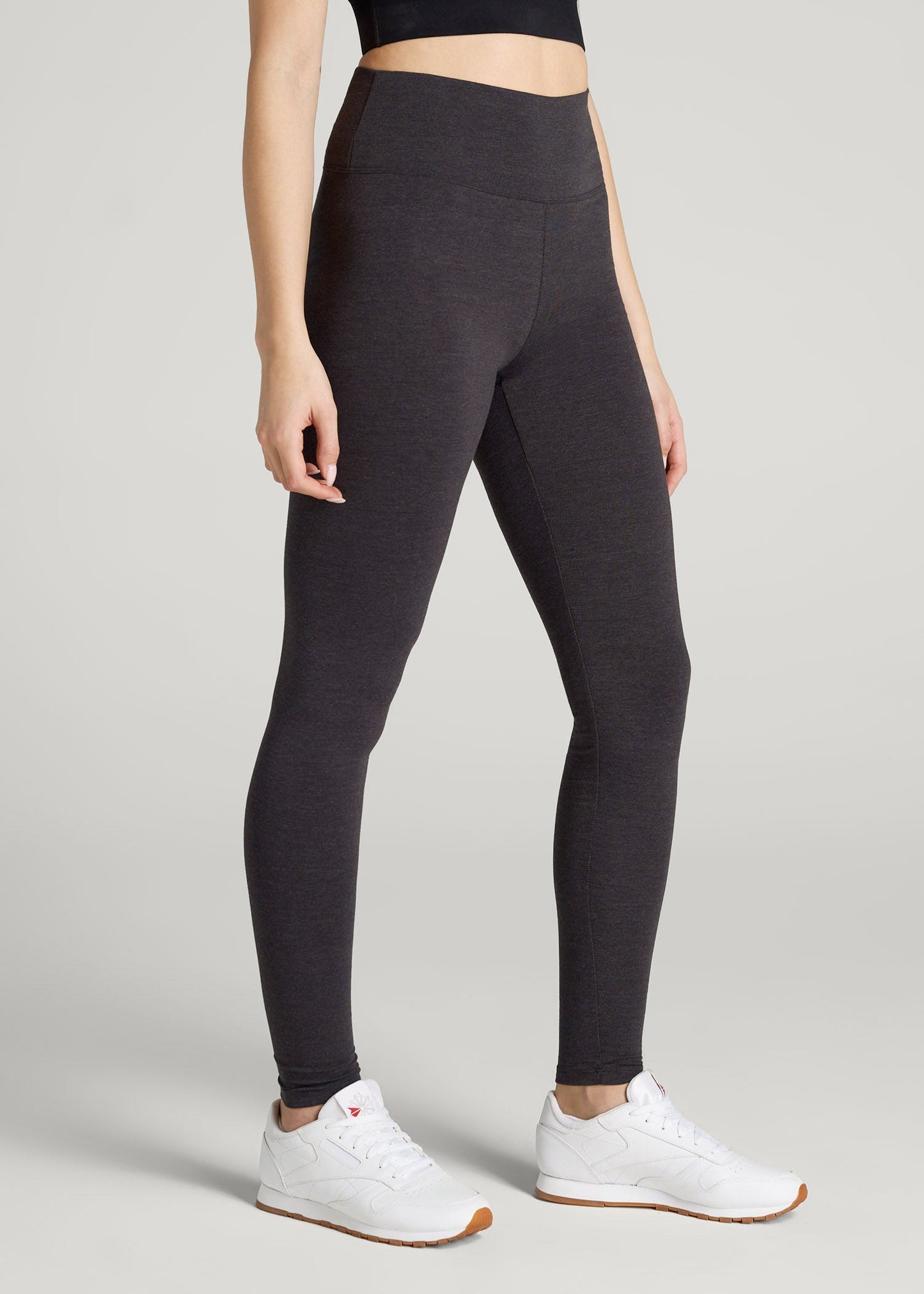 Cotton Leggings for Tall Women in Shadow Grey Mix