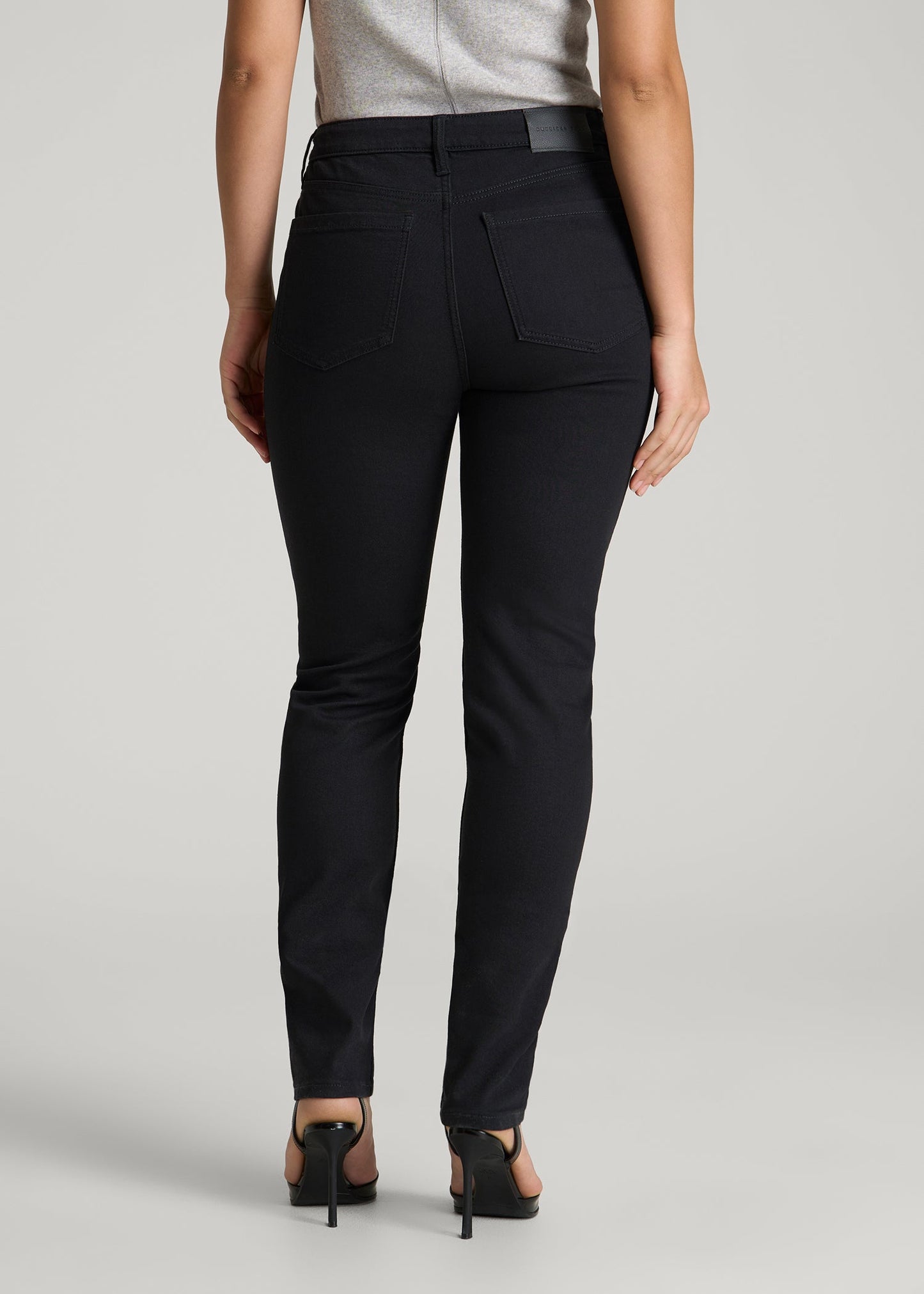 Curve High Rise Skinny Leg Jeans for Tall Women in Optimum Black