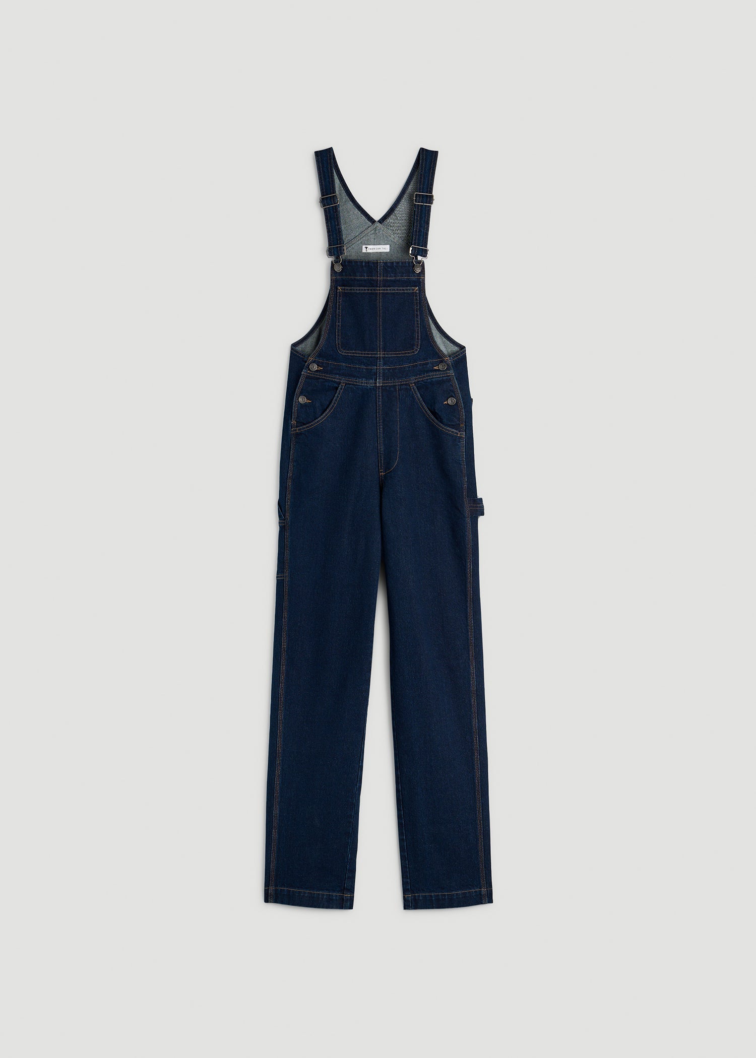 Denim Overalls for Tall Women in Deep Indigo Wash