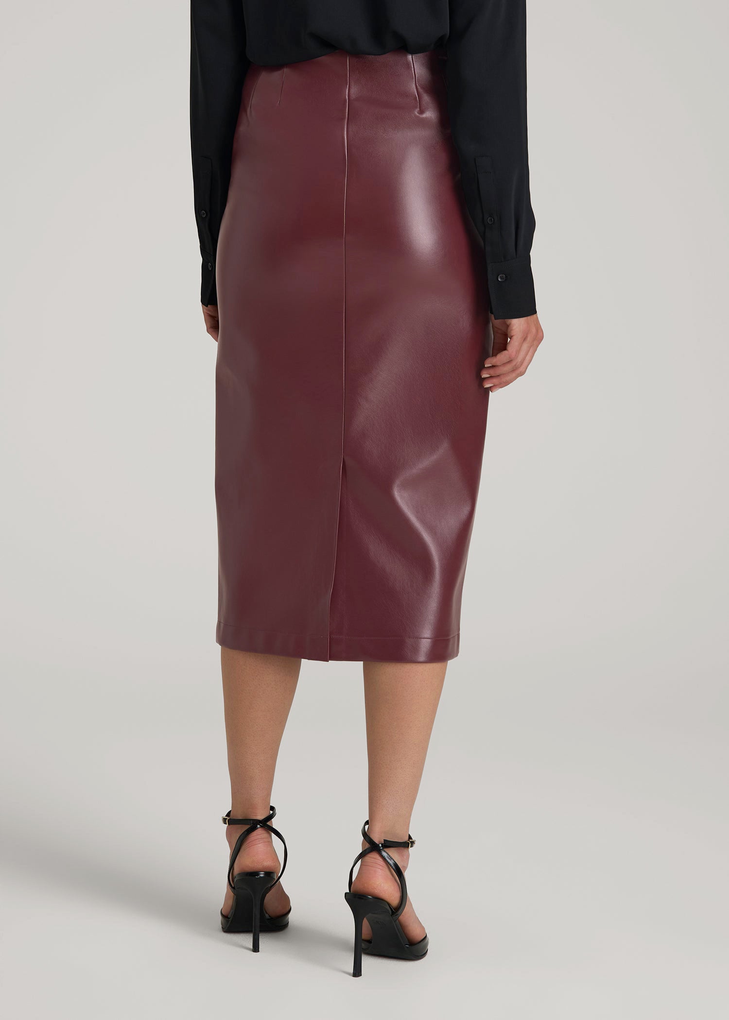 True Touch Leather Pencil Skirt for Tall Women in Port Royale