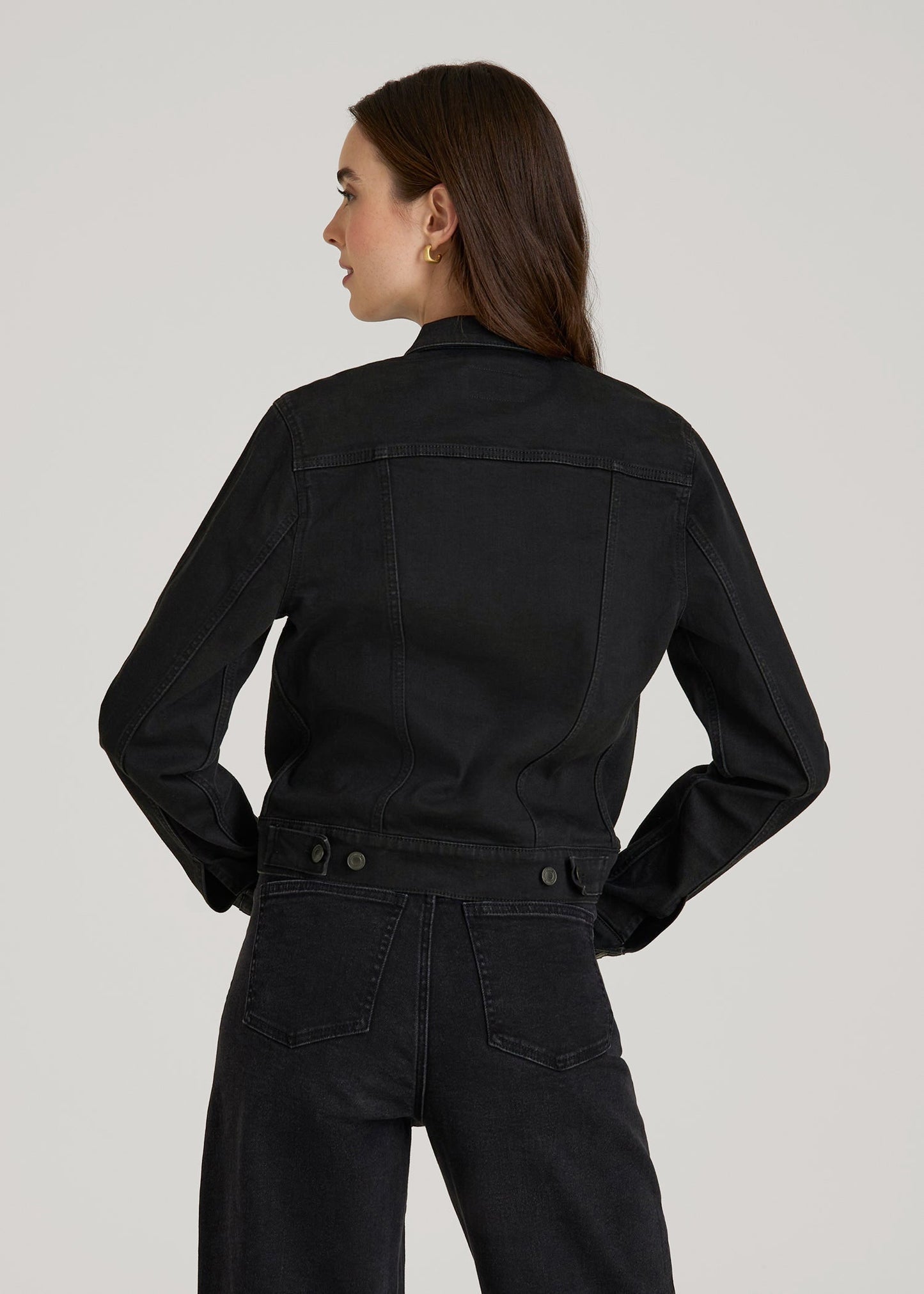 Classic Denim Jacket for Tall Women in Black