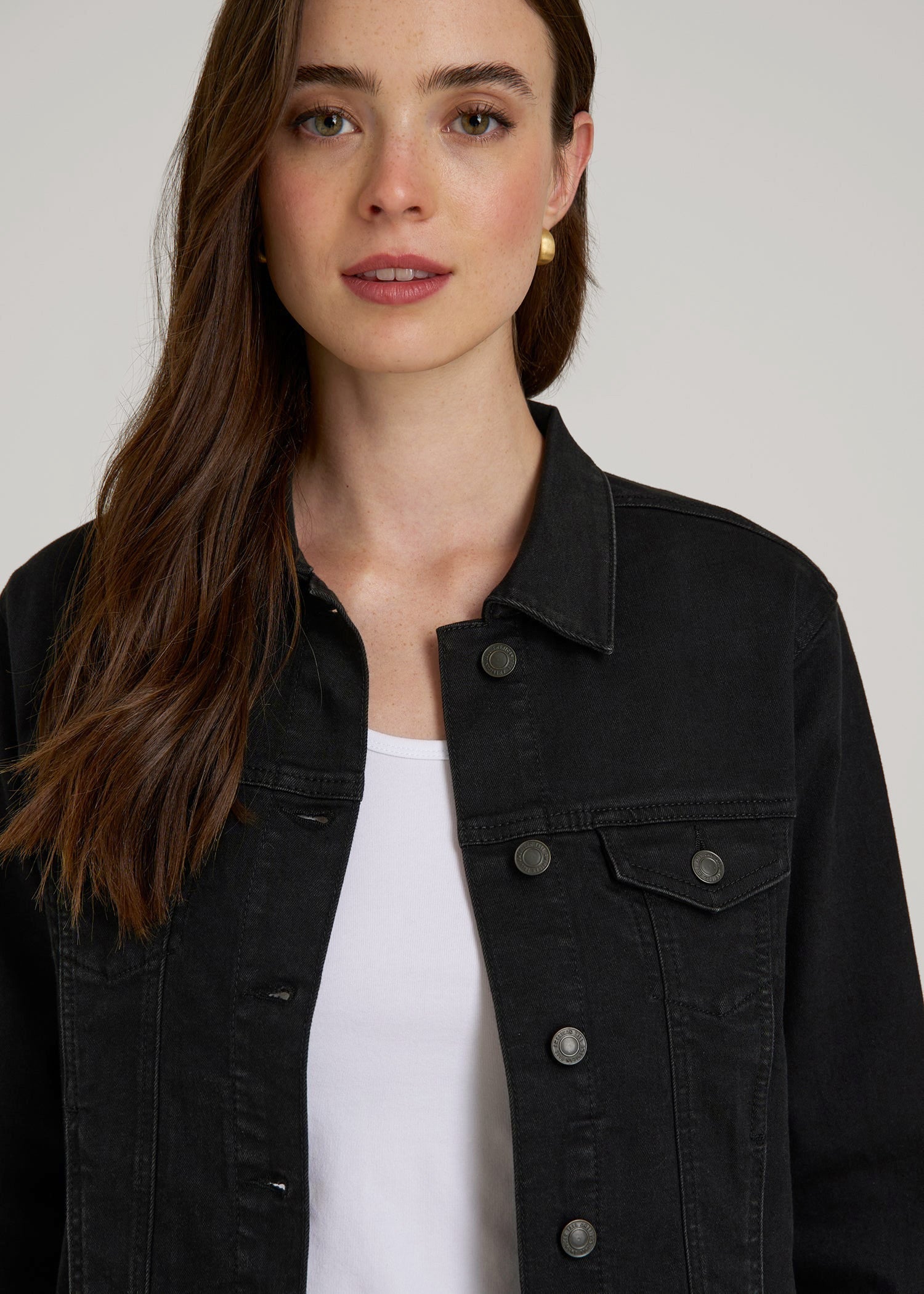Classic Denim Jacket for Tall Women in Black