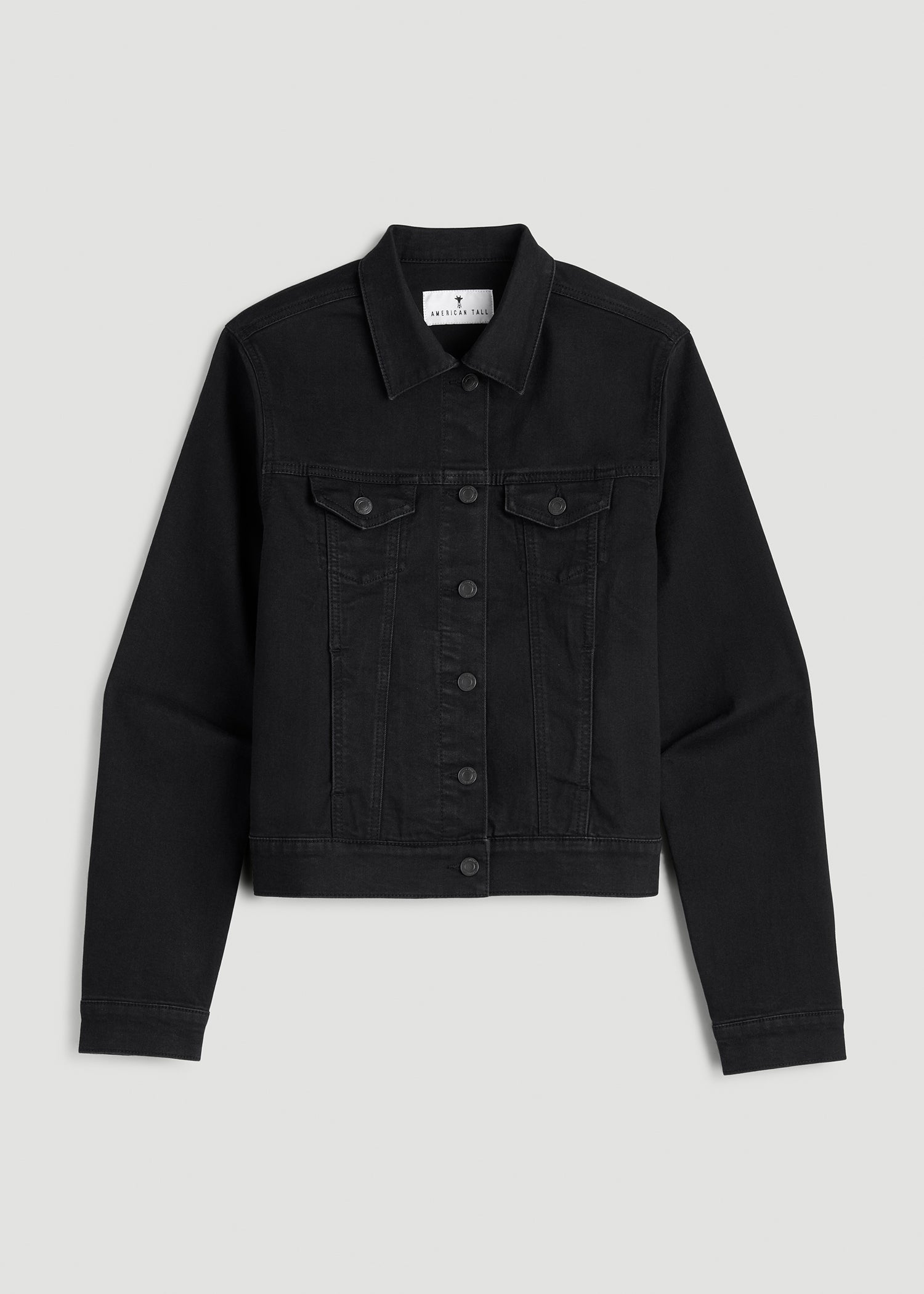 Classic Denim Jacket for Tall Women in Black