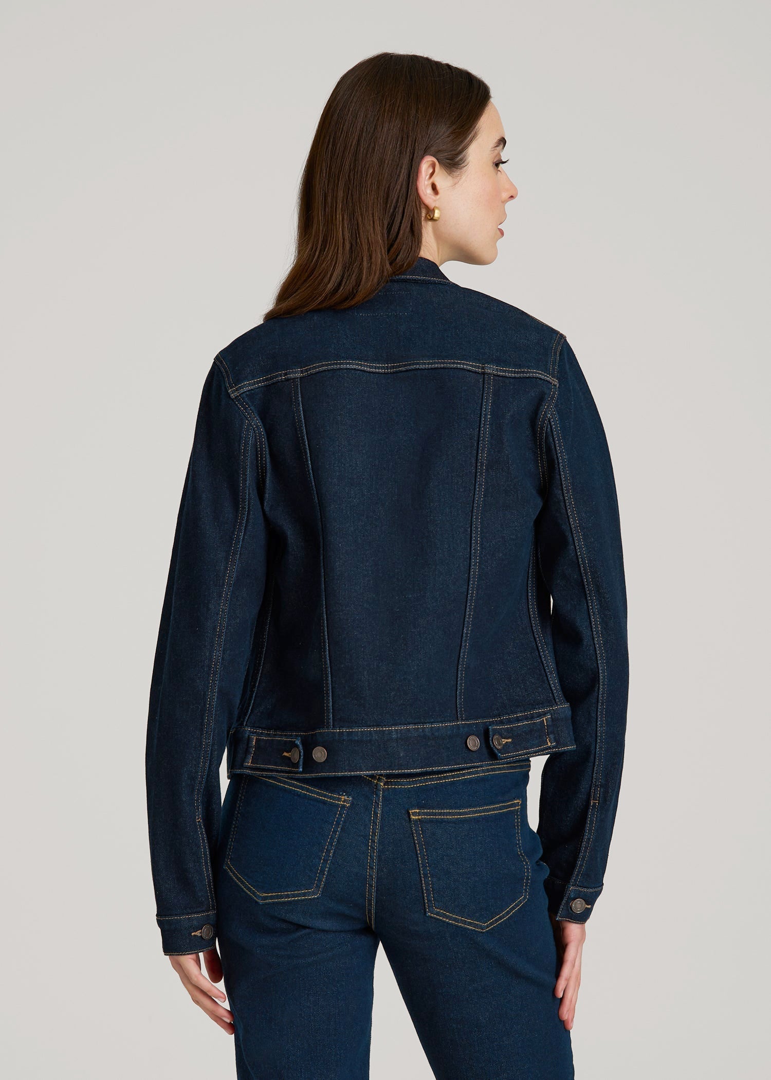 Classic Denim Jacket for Tall Women in Rinse Wash
