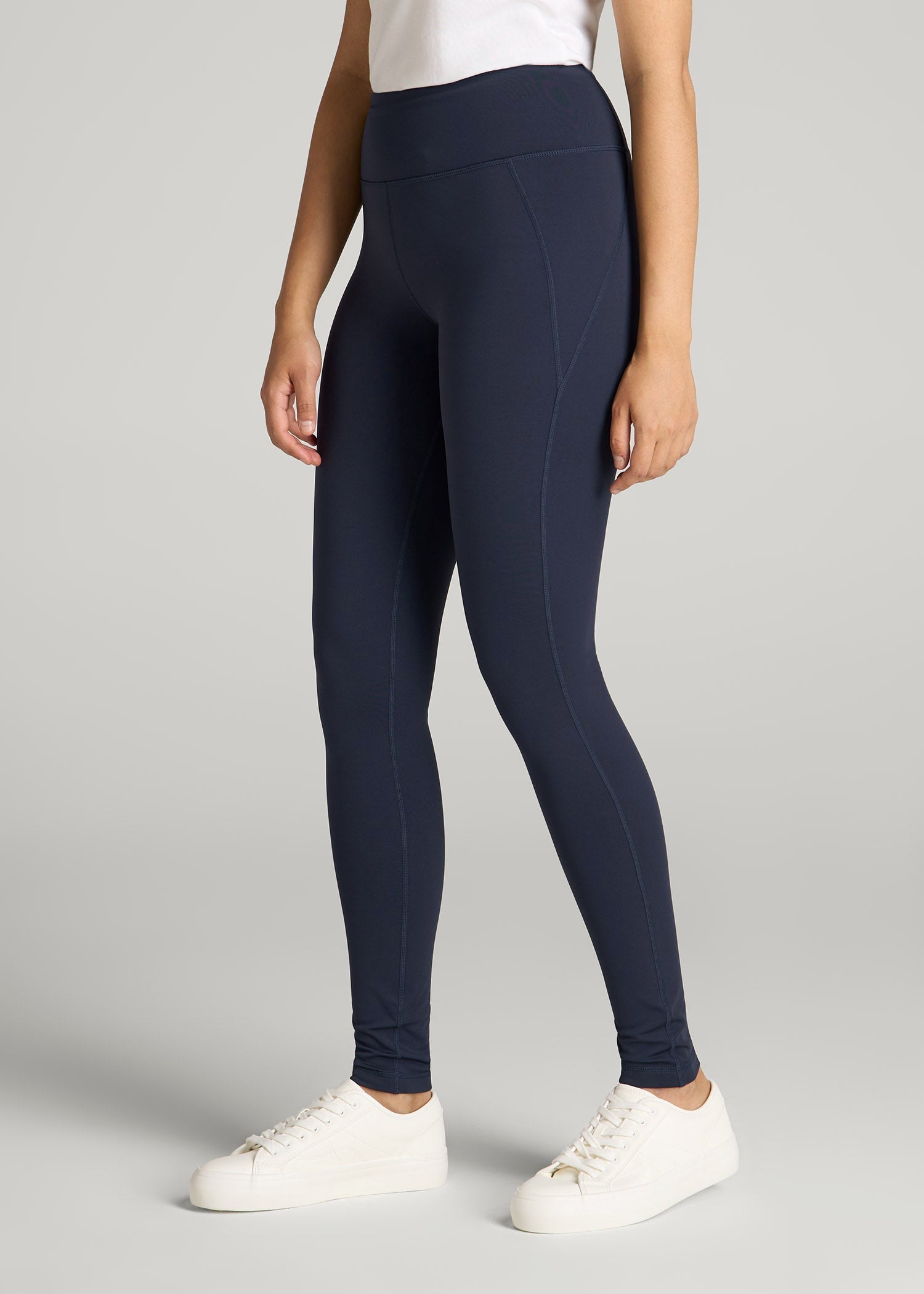 Fleece-Lined Leggings for Tall Women in Navy