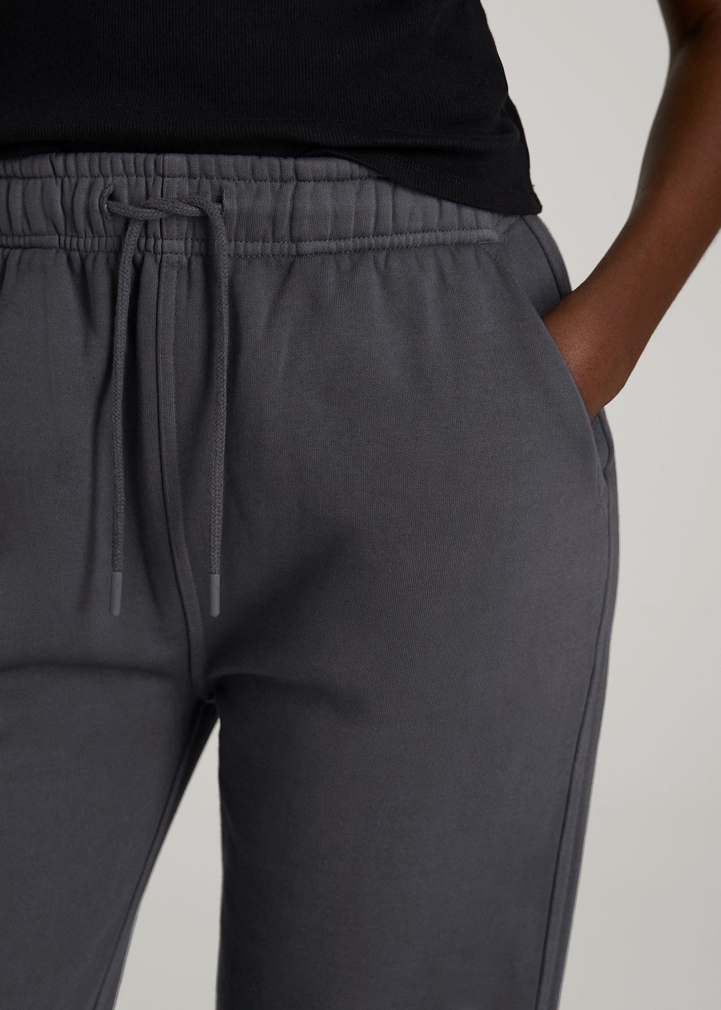 Garment Dyed Joggers for Tall Women in Washed Charcoal Rinse