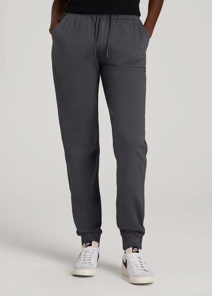 Garment Dyed Joggers for Tall Women in Washed Charcoal Rinse