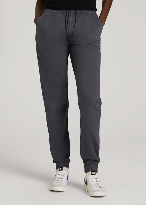 Garment Dyed Joggers for Tall Women in Washed Charcoal Rinse