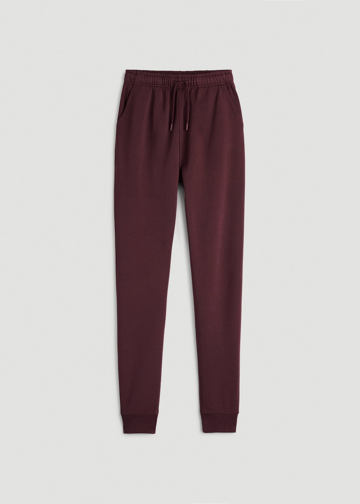 Garment Dyed Joggers for Tall Women in Washed Tawny Port