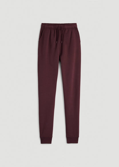 Garment Dyed Joggers for Tall Women in Washed Tawny Port