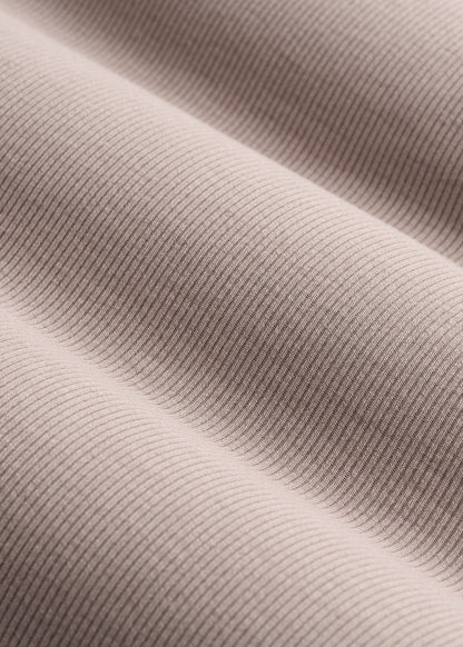 Long Sleeve Ribbed Square Neck Top for Tall Women in Truly Taupe