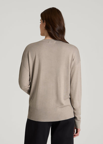 Linen Blend Knit Crewneck for Tall Women in Atmosphere