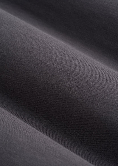 Long Sleeve Scoop V-Neck Tee Shirt for Tall Women in Charcoal