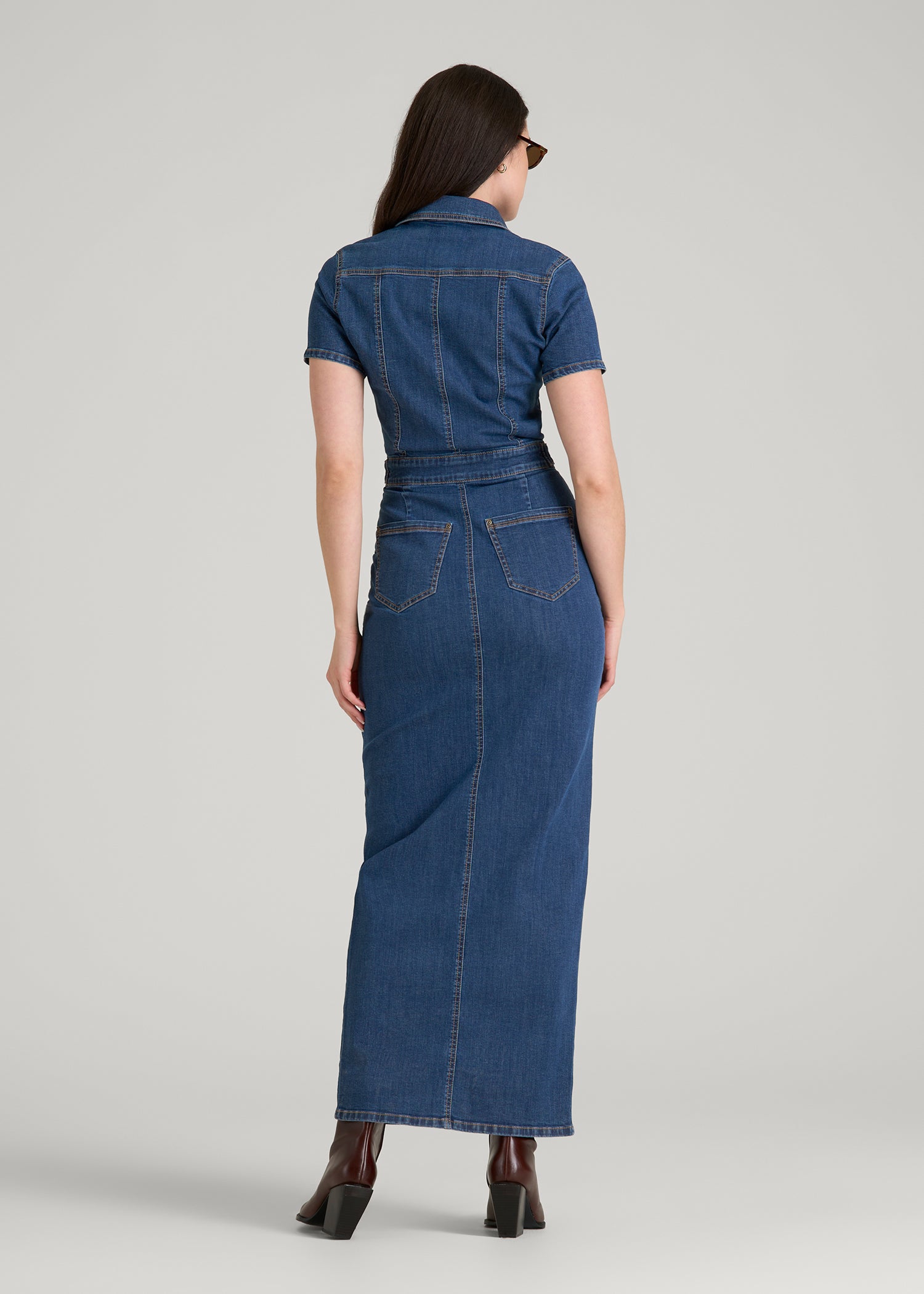Maxi Denim Dress for Tall Women in New Colorado Blue
