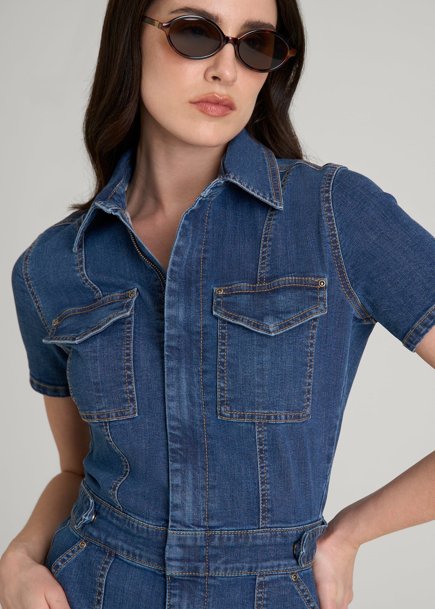 Maxi Denim Dress for Tall Women in New Colorado Blue