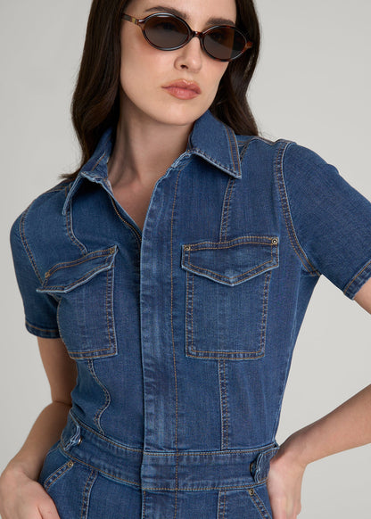 Maxi Denim Dress for Tall Women in New Colorado Blue