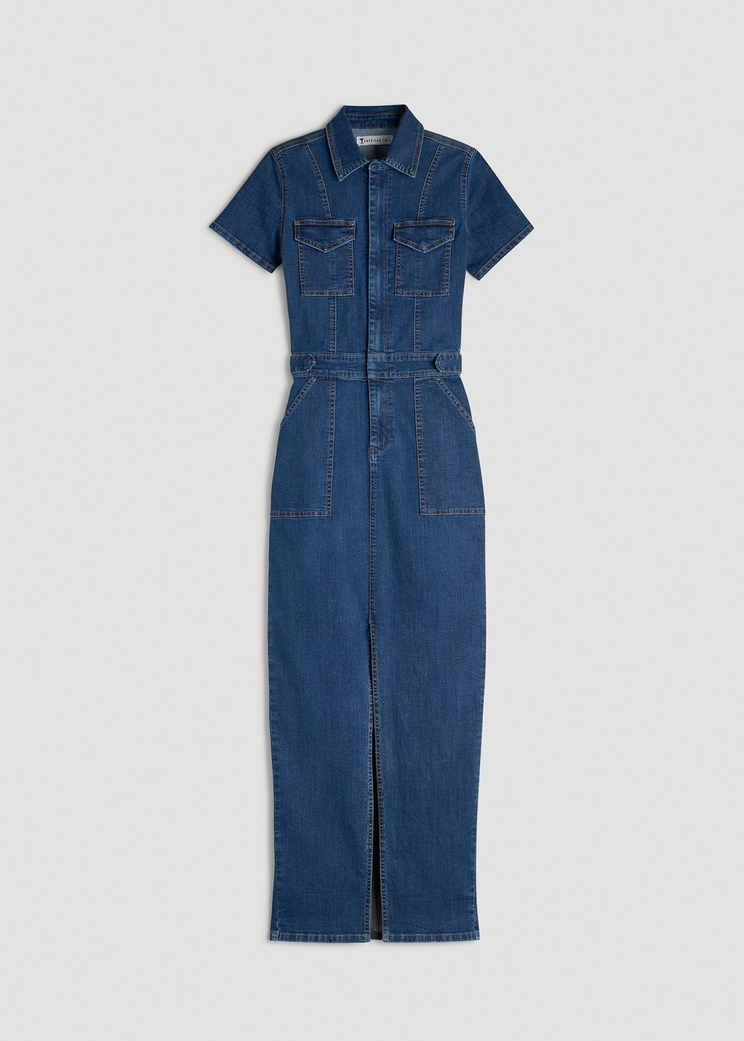 Maxi Denim Dress for Tall Women in New Colorado Blue
