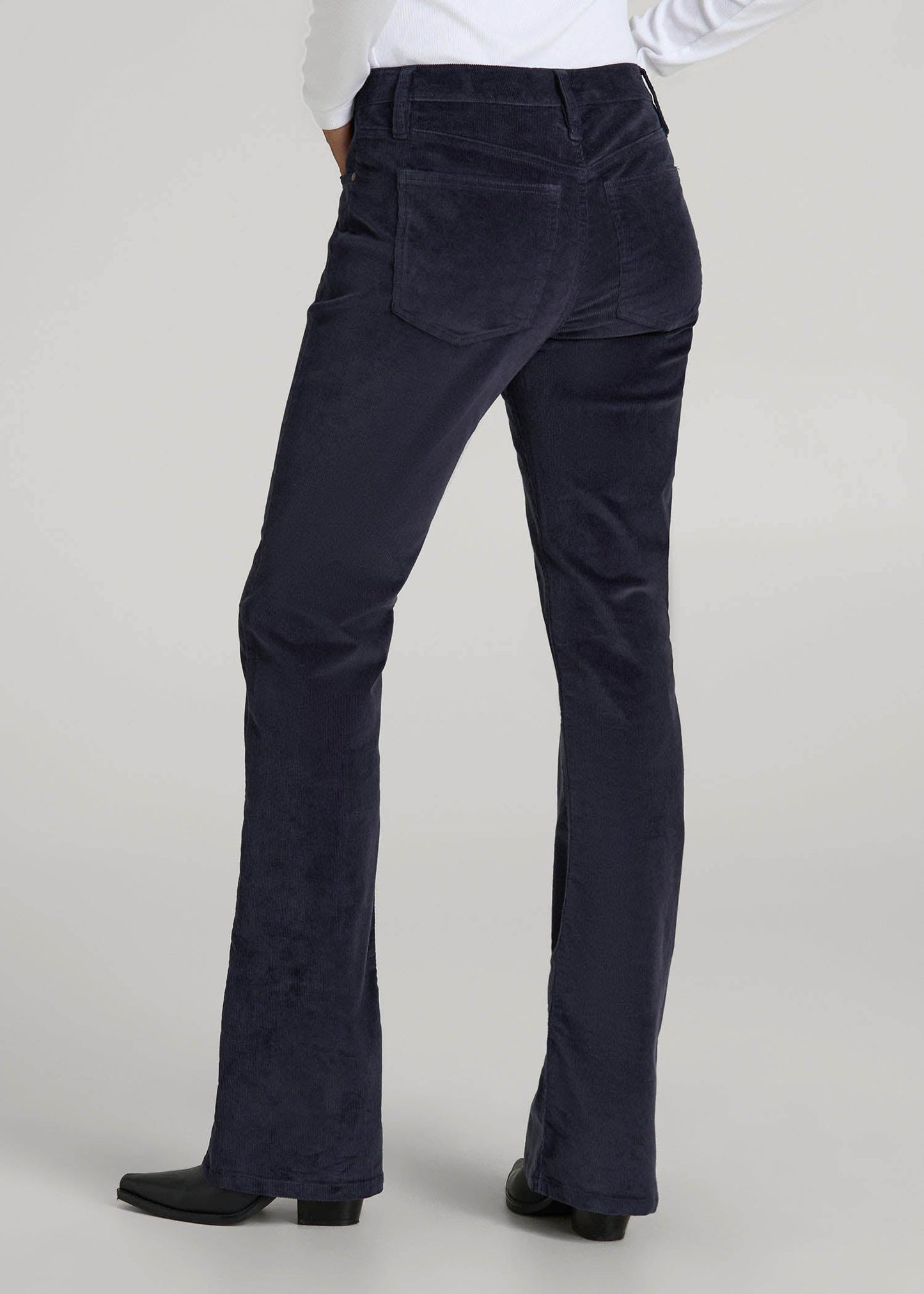 Mid-Rise Mini Bootcut Corduroy Pants for Tall Women in Patriot Blue