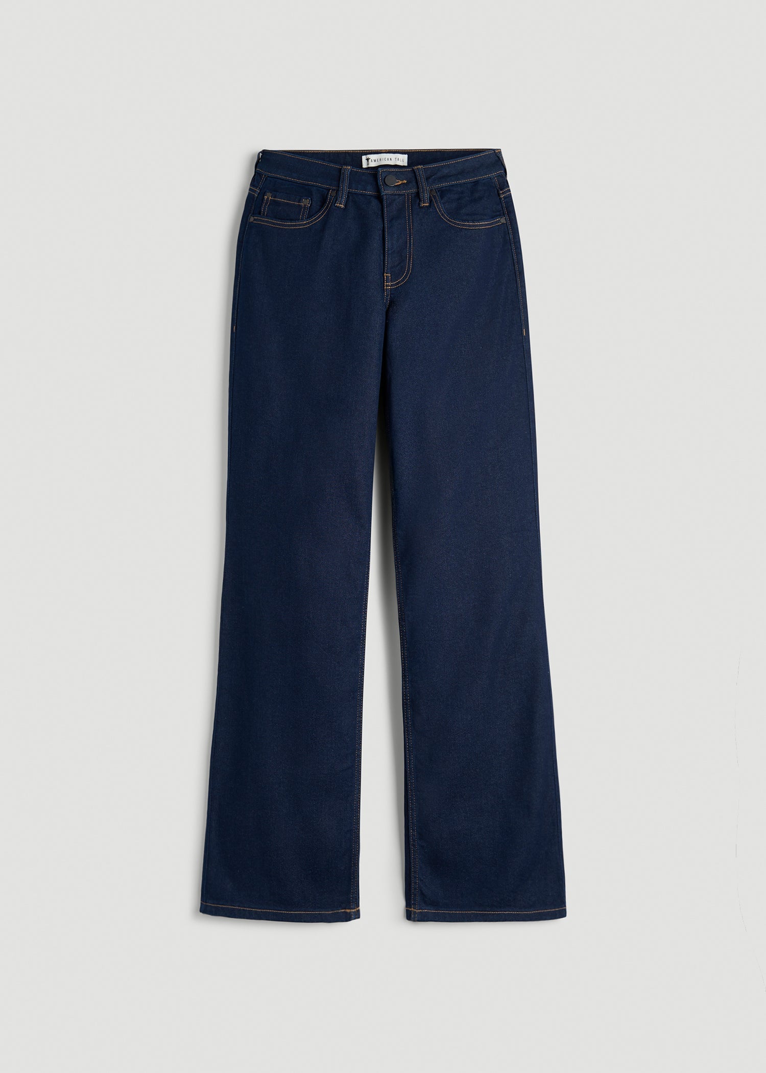 Mid-Rise Relaxed Fit Jeans for Tall Women in Deep Indigo Wash