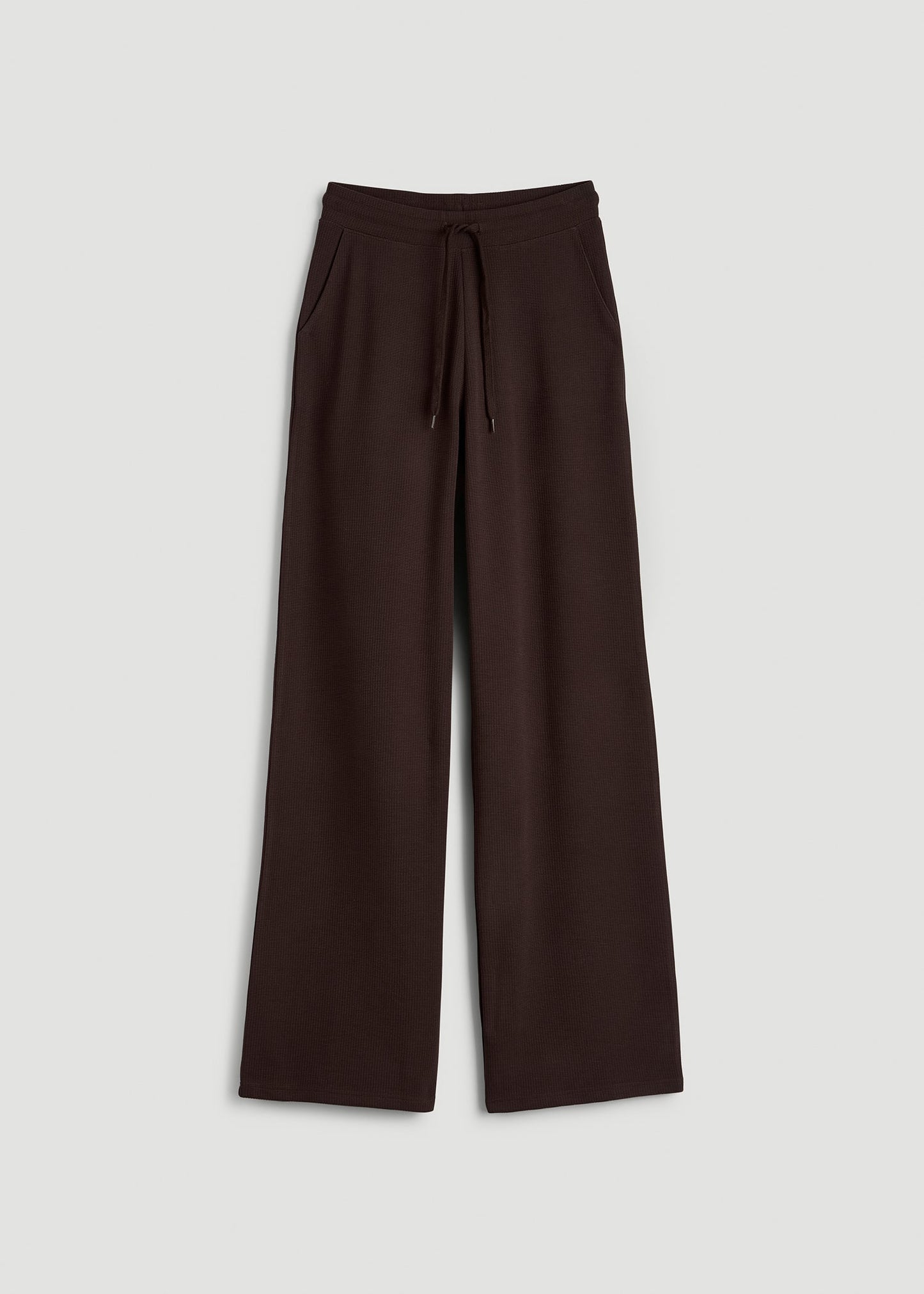 Mid Rise Waffle Wide Leg Pant for Tall Women in Espresso