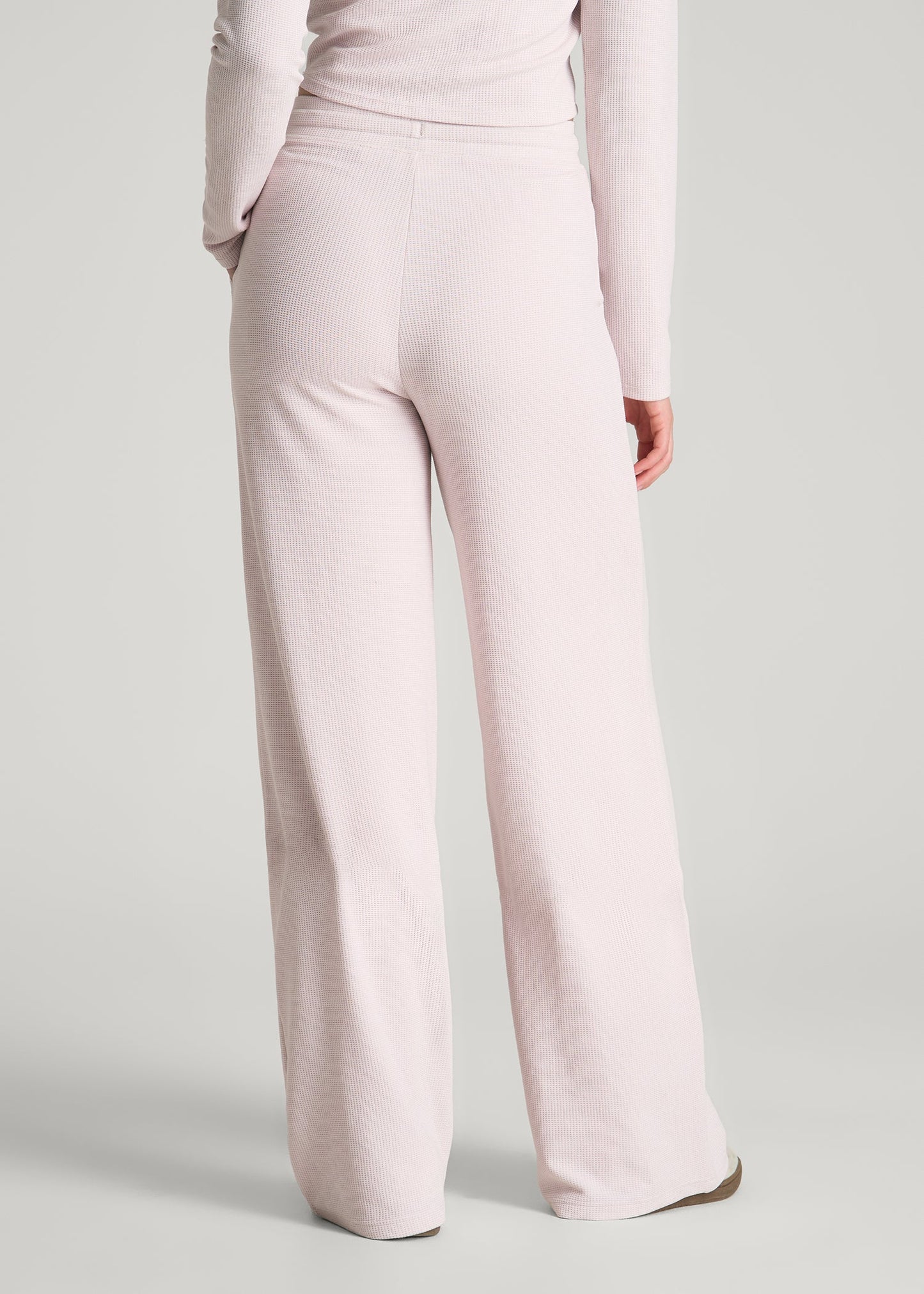 Mid Rise Waffle Wide Leg Pant for Tall Women in Grey Lilac