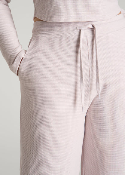 Mid Rise Waffle Wide Leg Pant for Tall Women in Grey Lilac