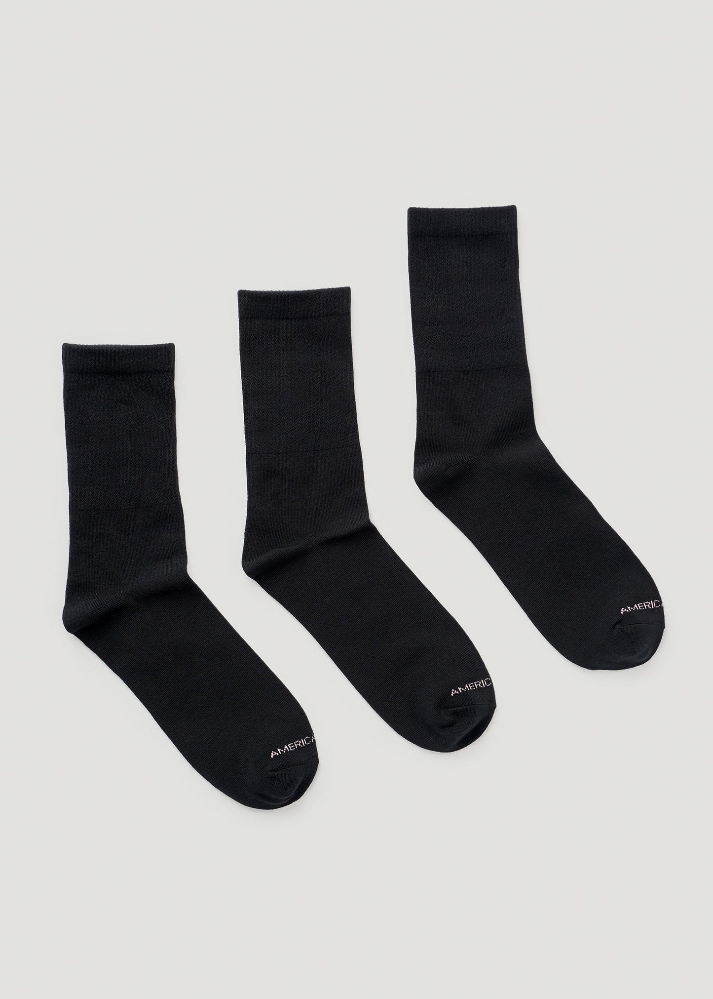 Mid Crew Socks (X-Large Size: 10-13) for Tall Women in Black