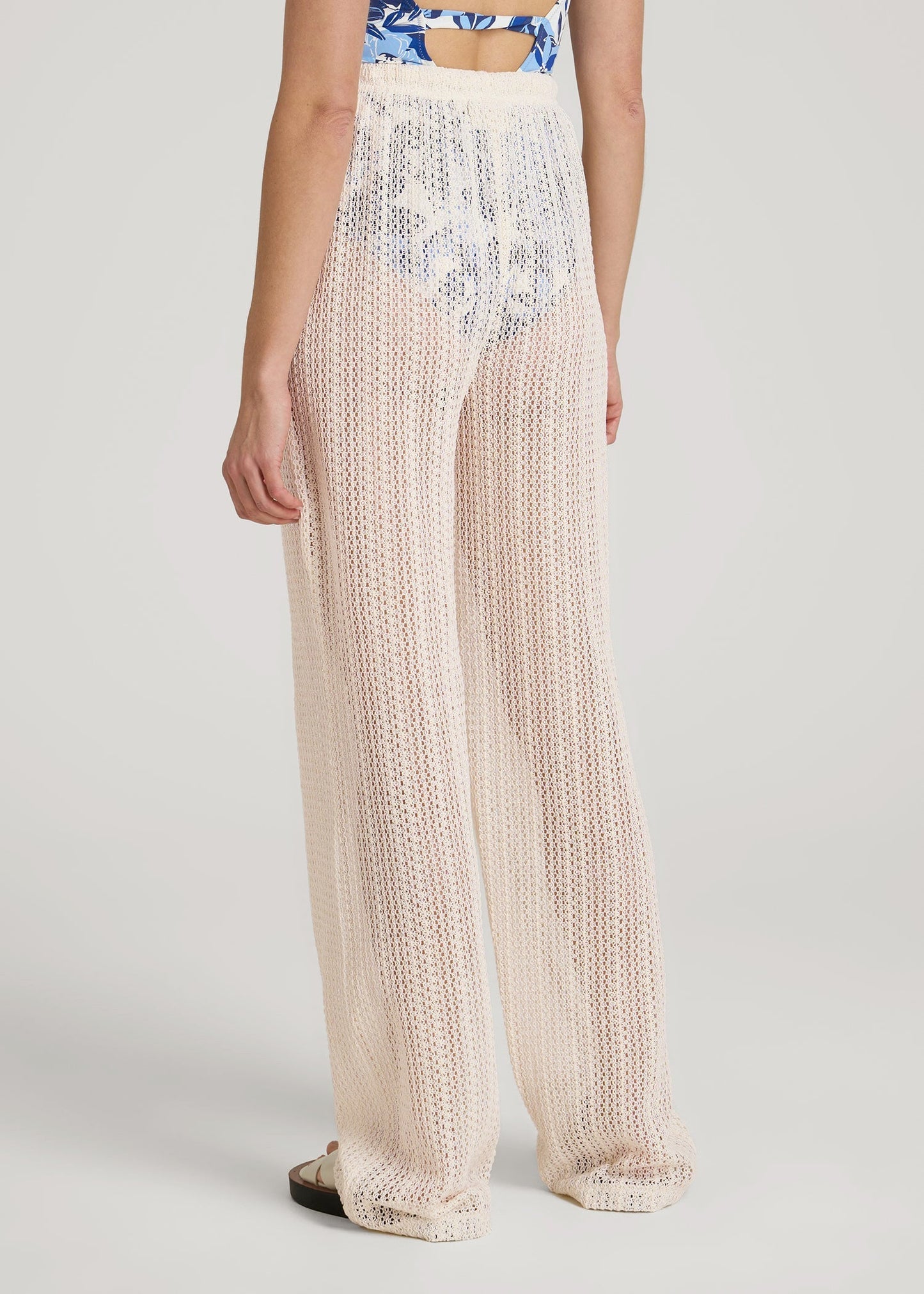 Openwork Knit Pants for Tall Women in Natural