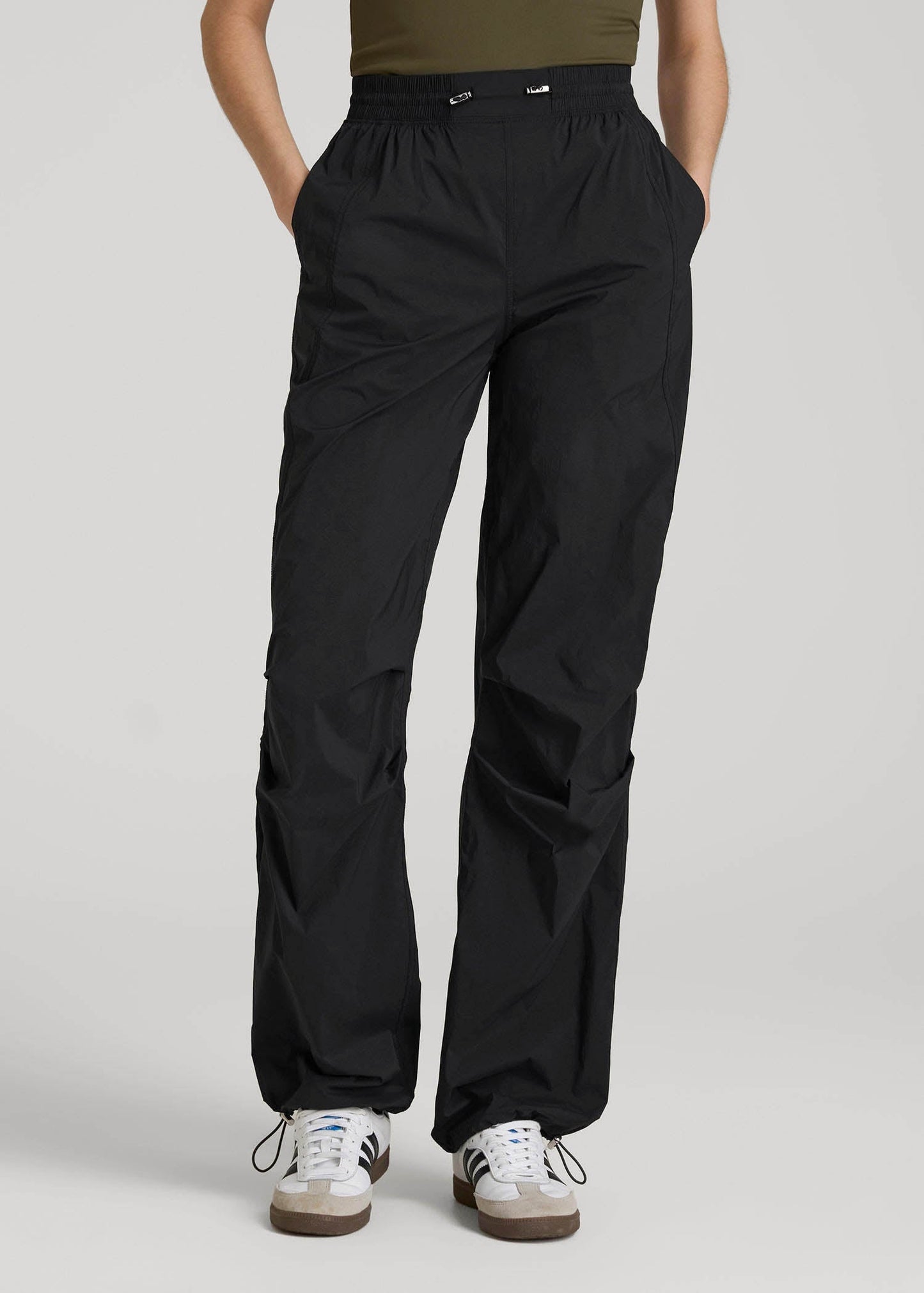 Parachute Jogger for Tall Women in Black