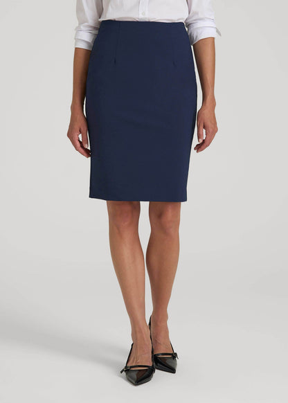 Freedom Flex Pencil Skirt for Tall Women in Navy