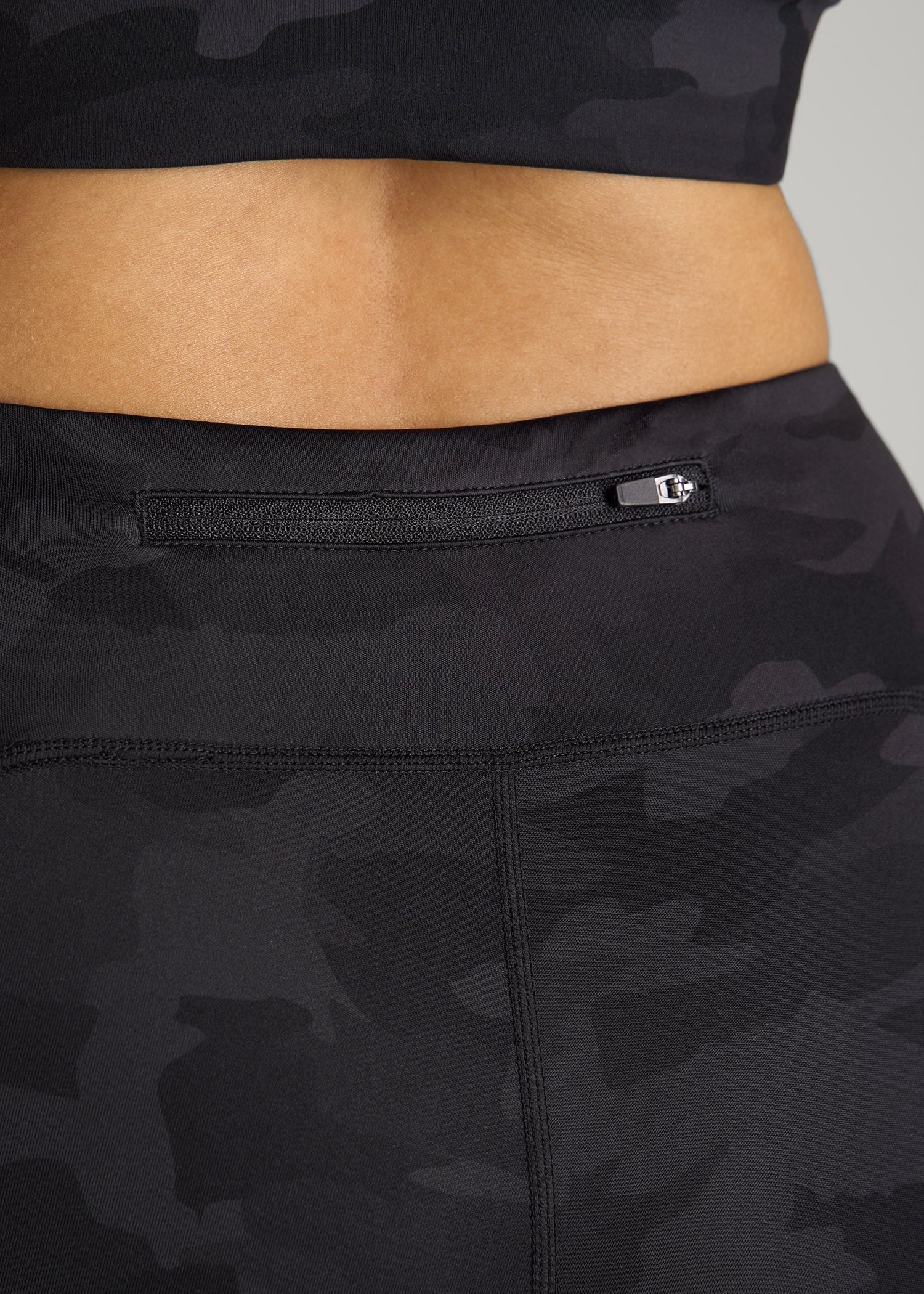 Women's Active Leggings with Pockets for Tall Women in Grey Camo