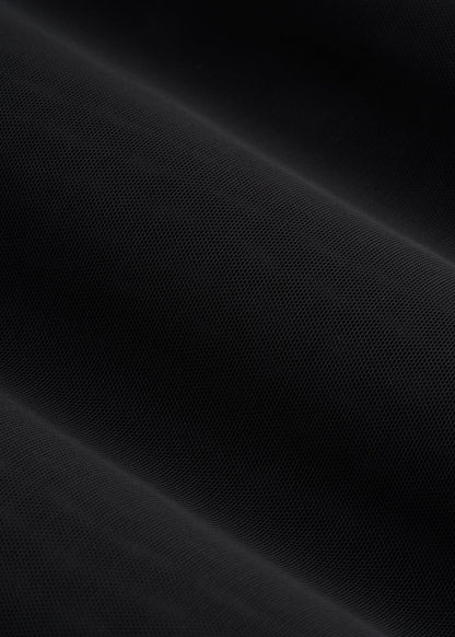 Power Mesh Long Sarong for Tall Women in Deep Black