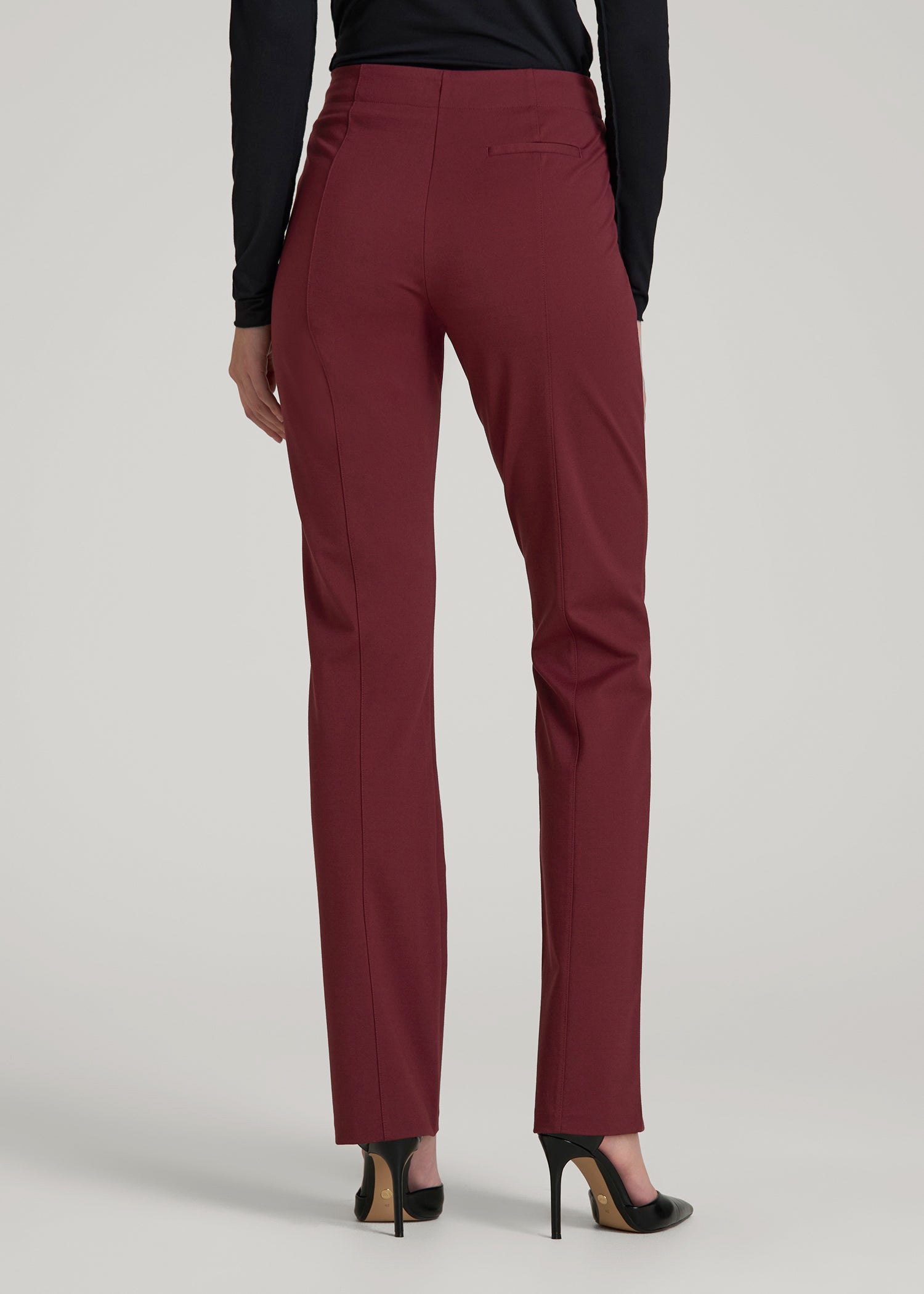 Freedom Flex Slim Straight Leg Dress Pants for Tall Women in Tawny Port