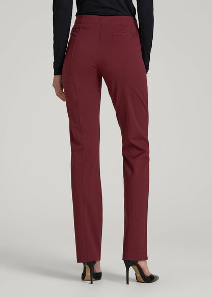 Freedom Flex Slim Straight Leg Dress Pants for Tall Women in Tawny Port