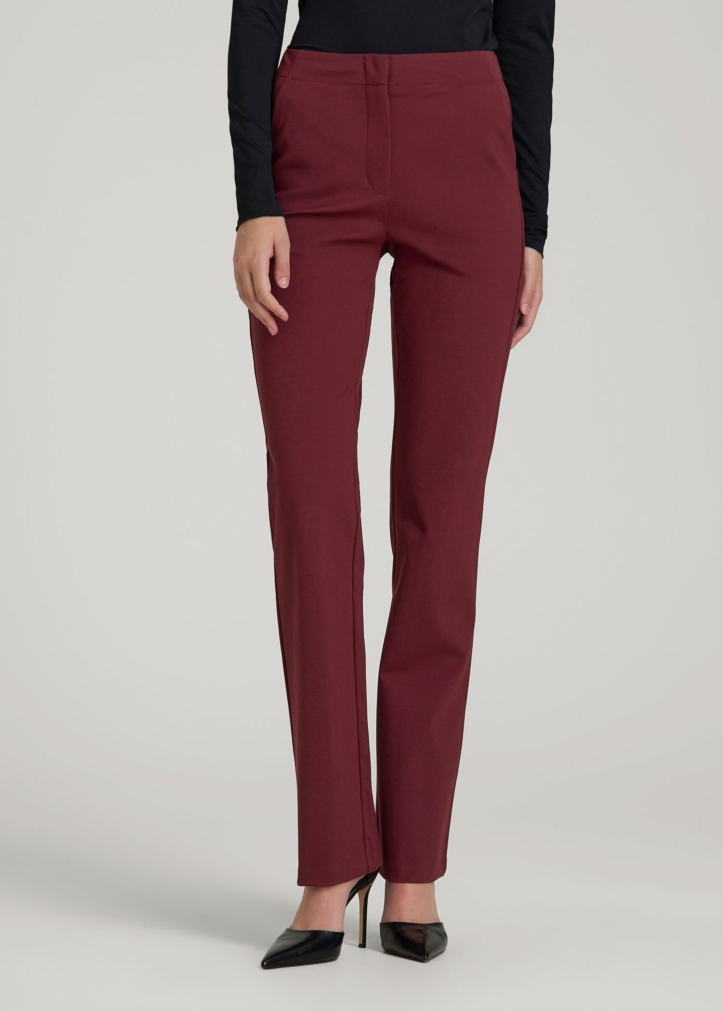 Freedom Flex Slim Straight Leg Dress Pants for Tall Women in Tawny Port
