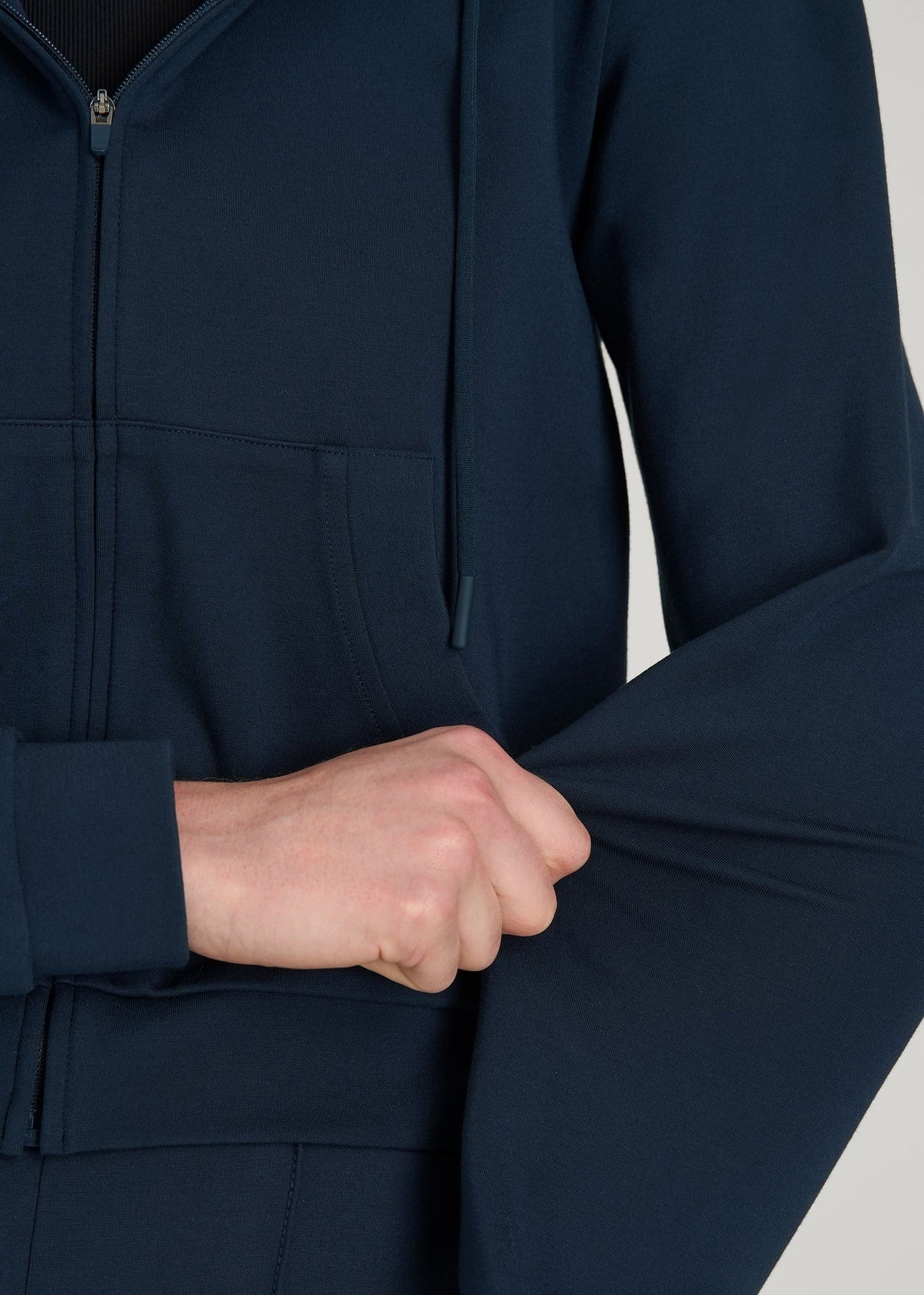 Flex Ponte Cropped Hoodie for Tall Women in Navy