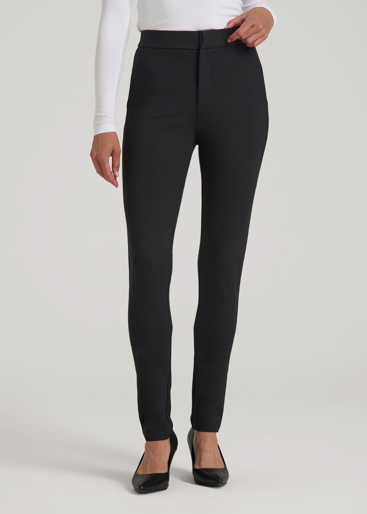 Flex Ponte Skinny High Rise Pant for Tall Women in Black