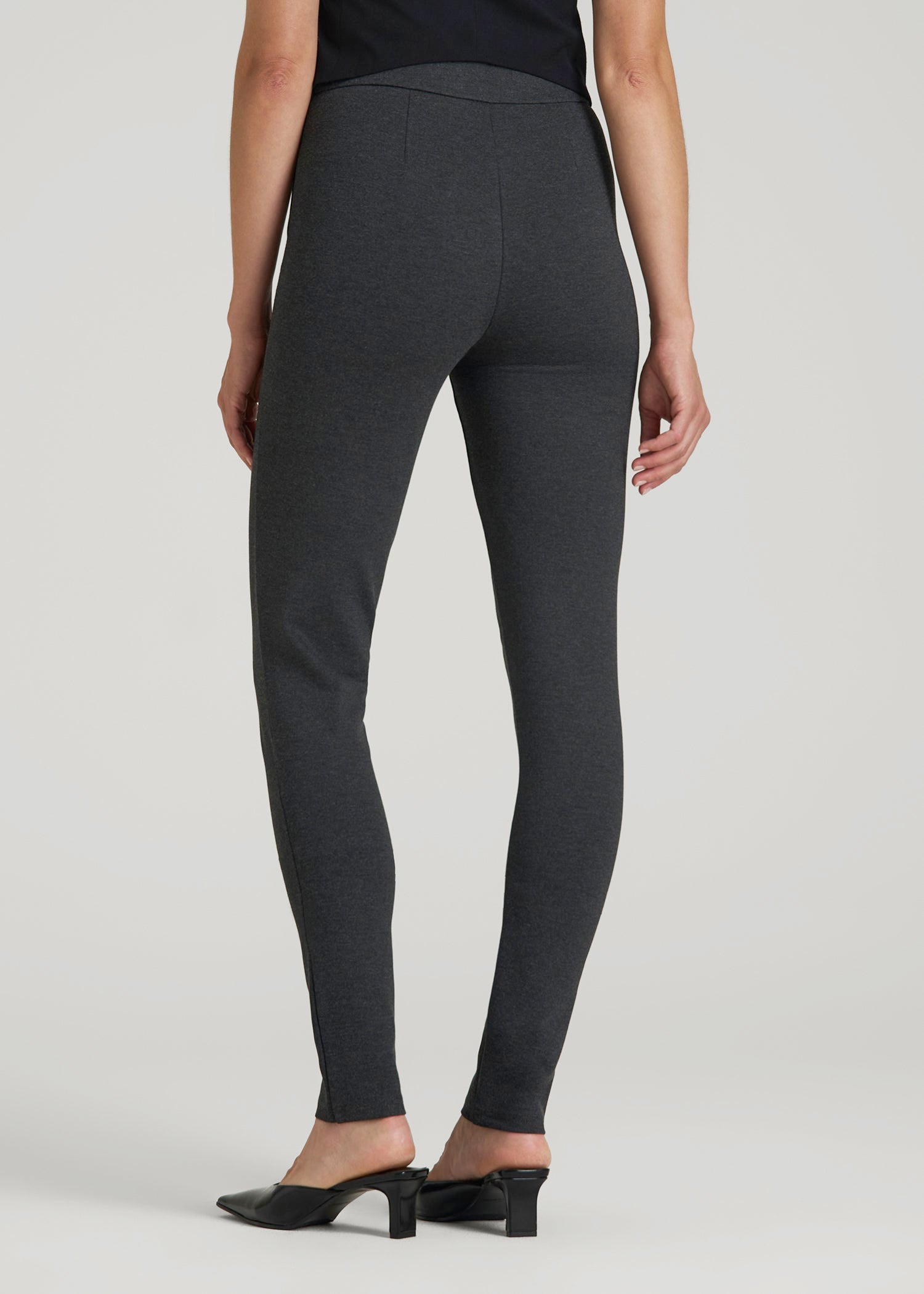 Flex Ponte Skinny High Rise Pant for Tall Women in Dark Charcoal Heather