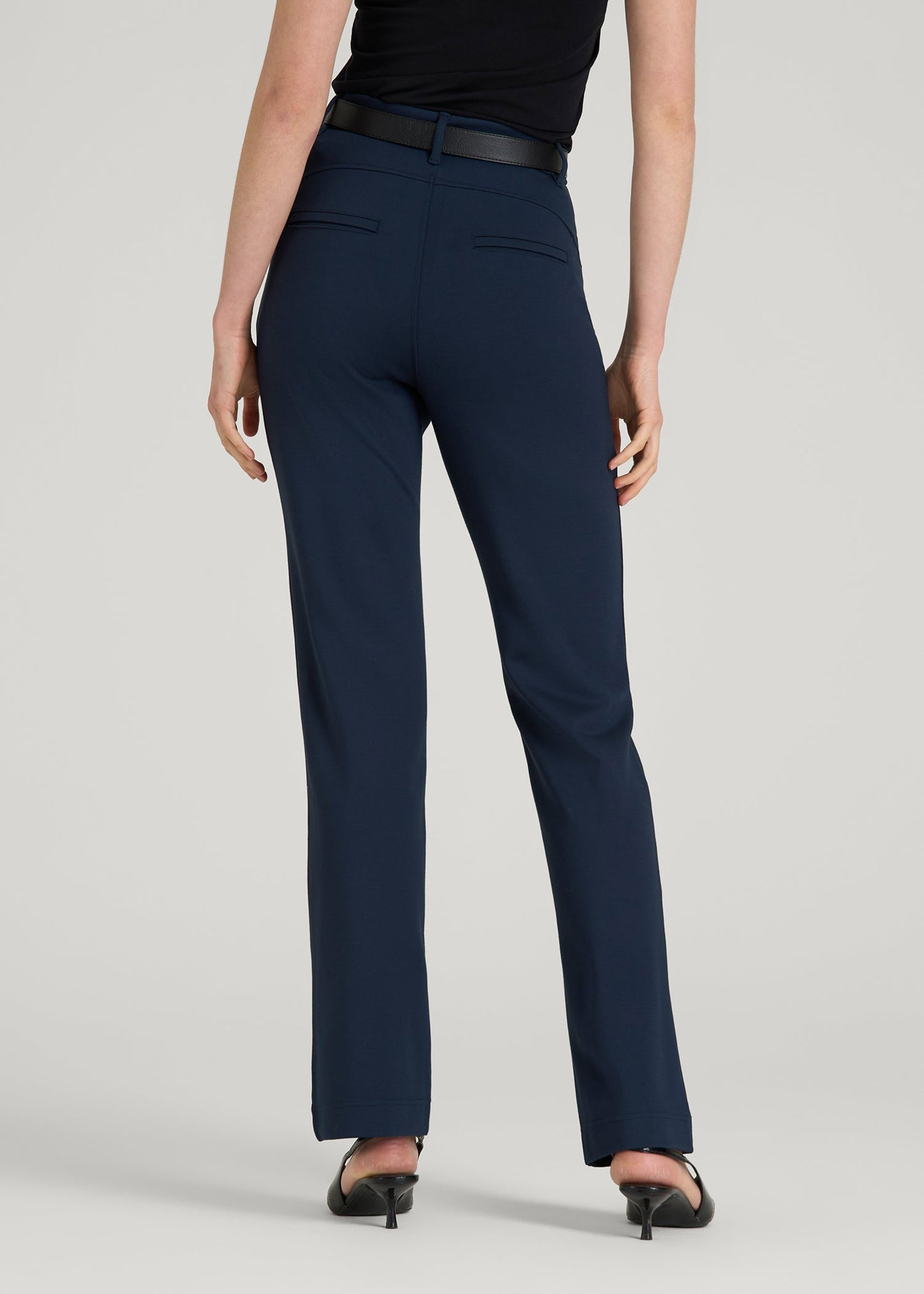 Flex Ponte Straight Leg Pants for Tall Women in Navy