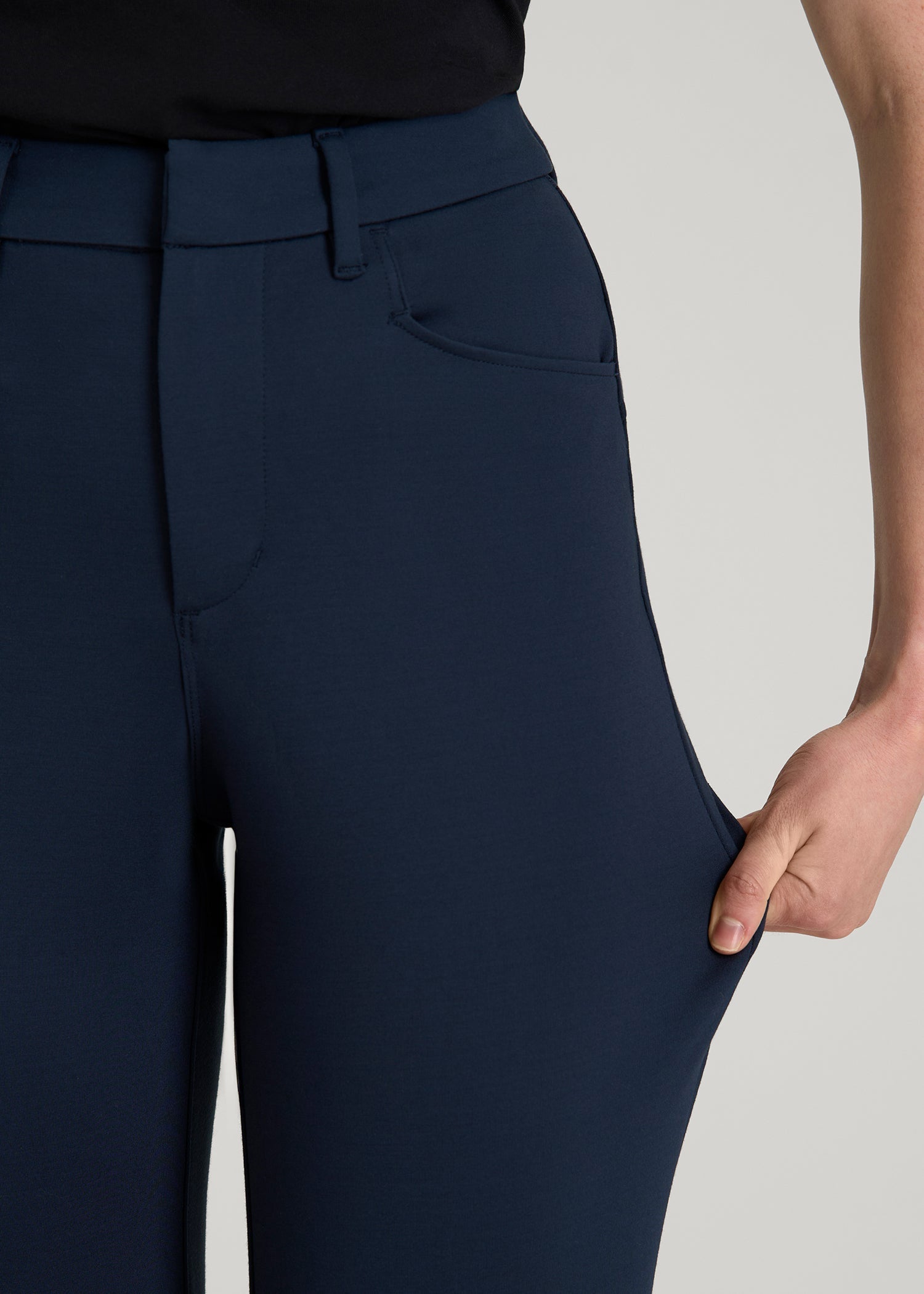 Flex Ponte Straight Leg Pants for Tall Women in Navy