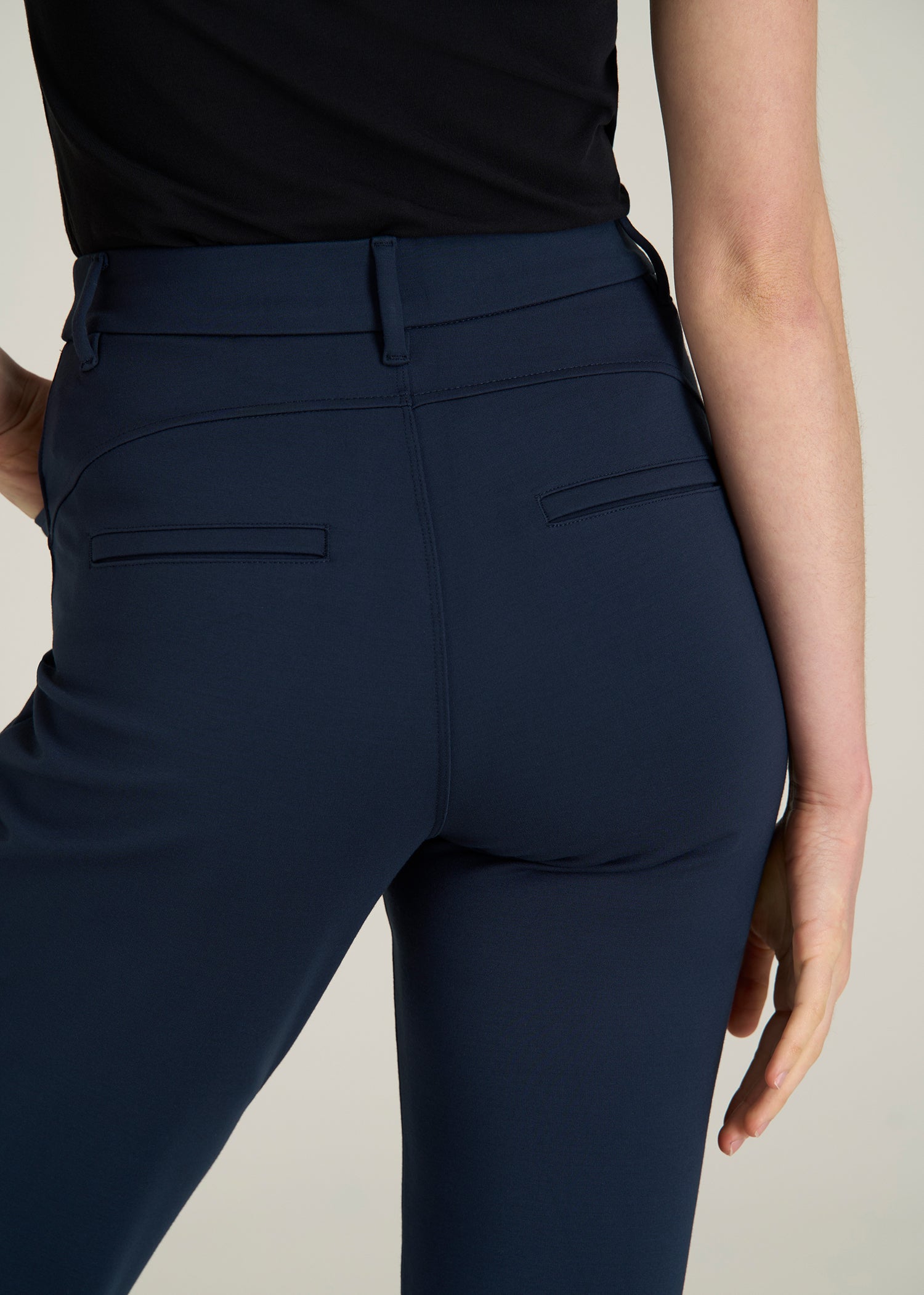 Flex Ponte Straight Leg Pants for Tall Women in Navy