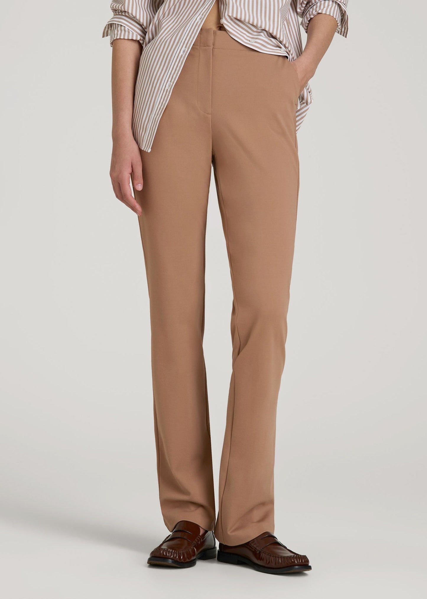 Freedom Flex Straight Leg Dress Pants for Tall Women in Woodsmoke