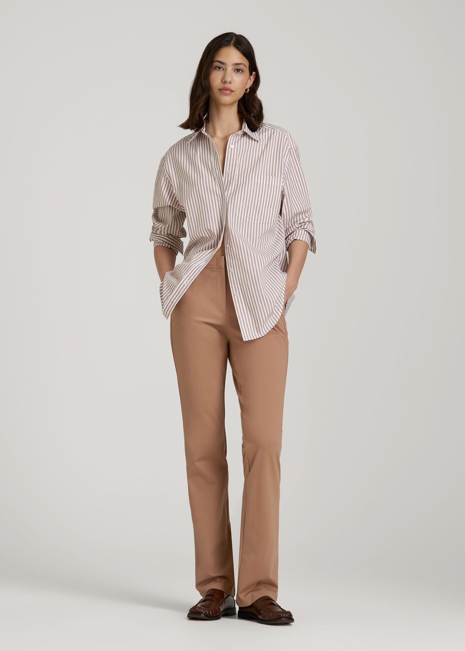 Freedom Flex Straight Leg Dress Pants for Tall Women in Woodsmoke