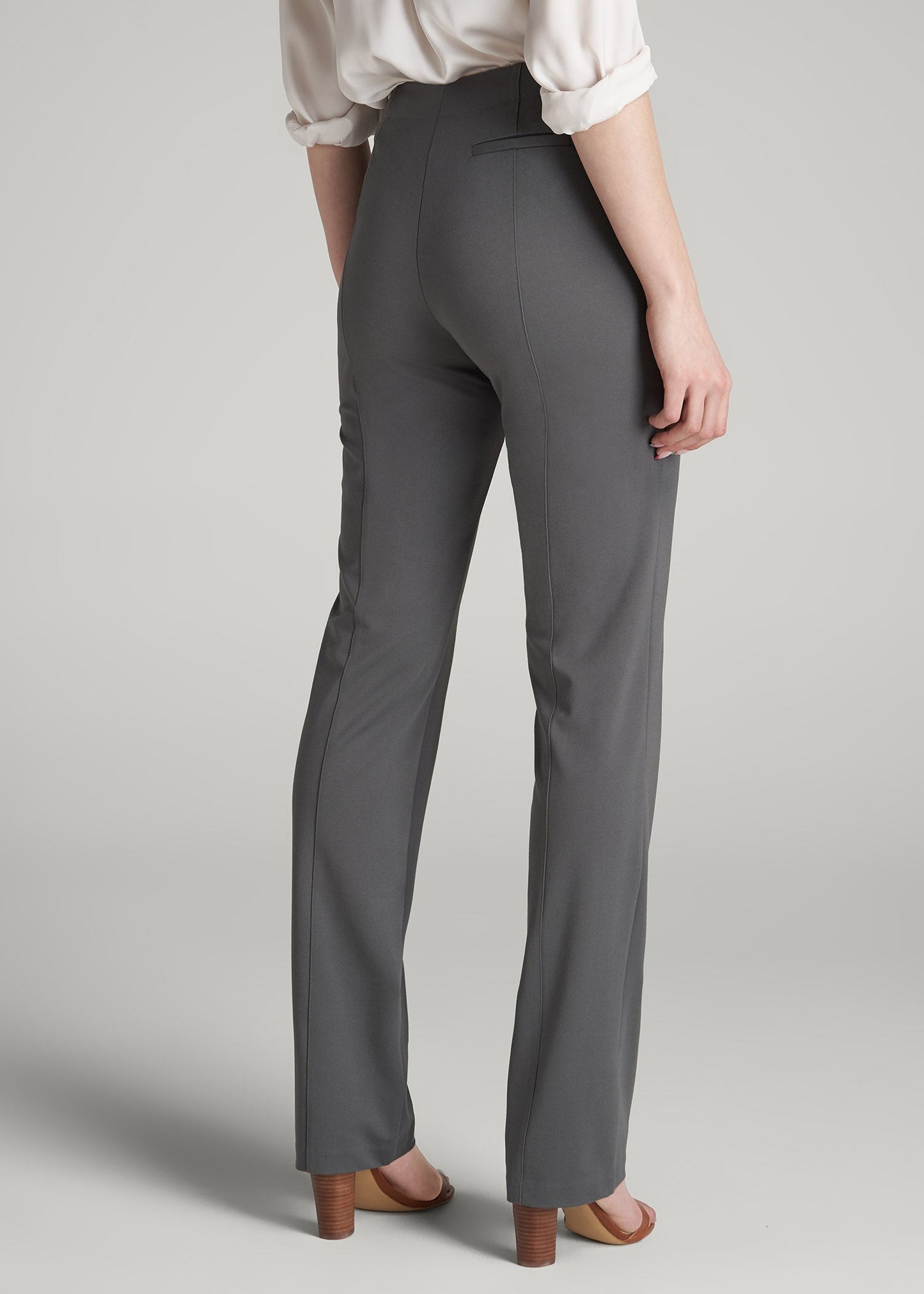 Freedom Flex Slim Straight Leg Dress Pants for Tall Women in Slate