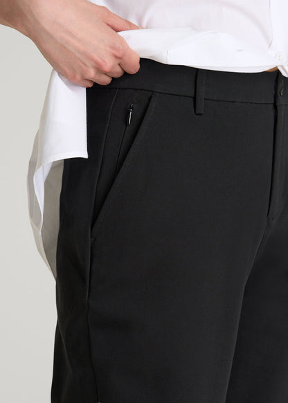 Stretch Commuter Tapered Fit Chino Pants for Tall Women in Black