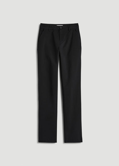 Stretch Commuter Tapered Fit Chino Pants for Tall Women in Black