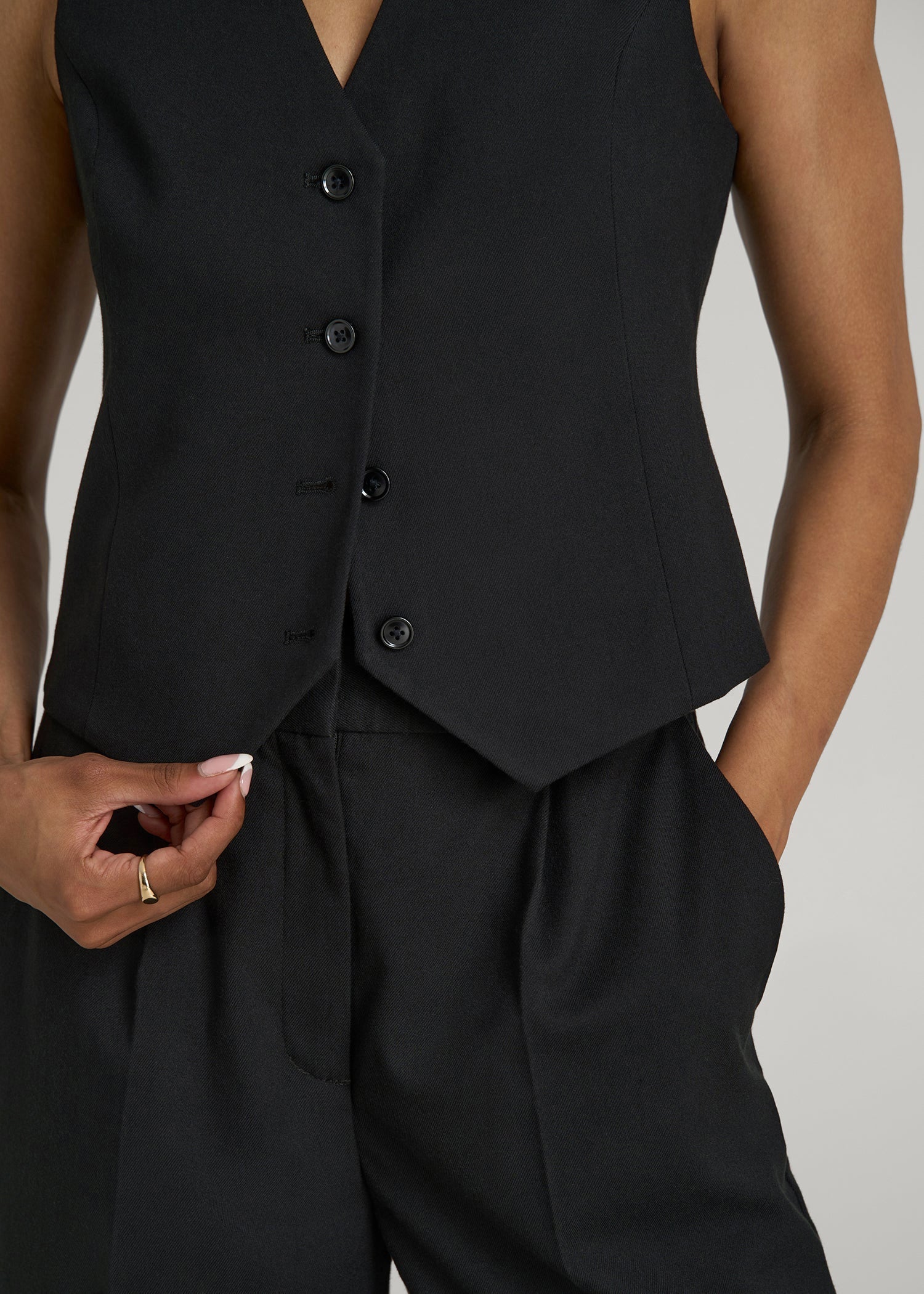 Tailored Vest for Tall Women in Black